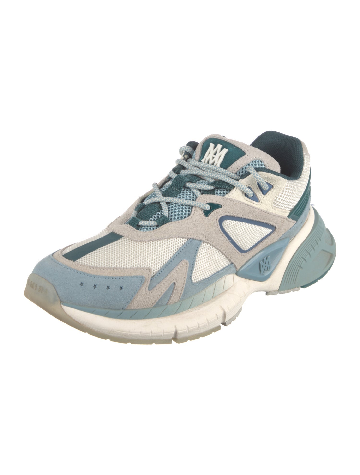 Amiri Leather Colorblock Pattern Sneakers