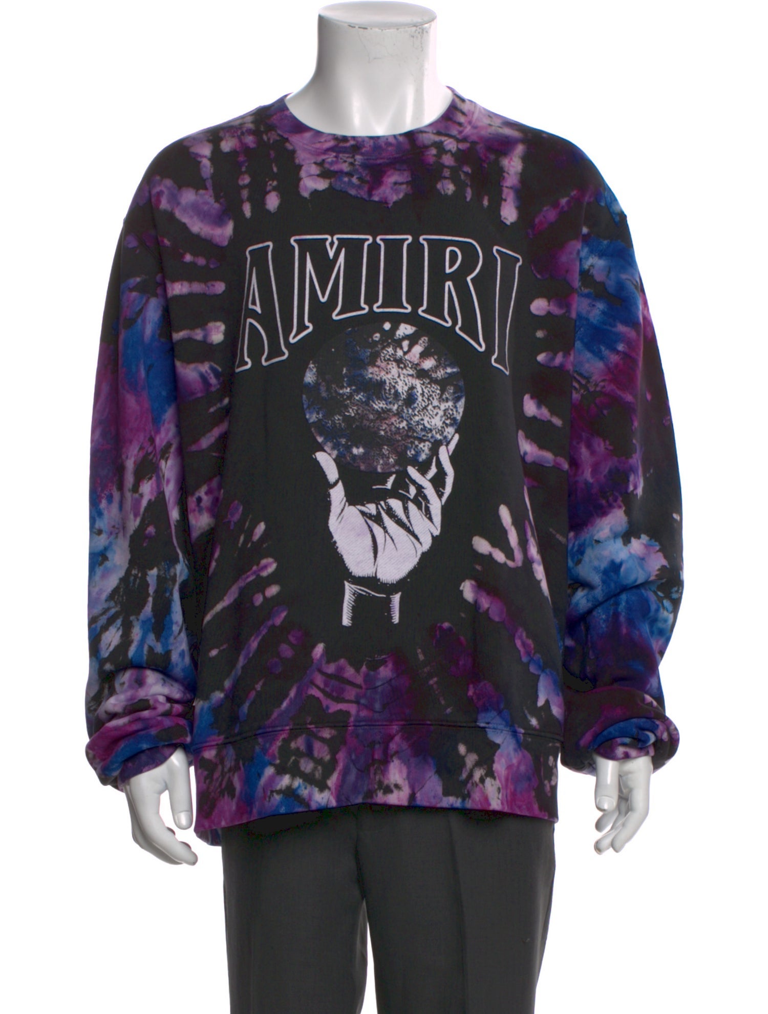 Amiri Tie-Dye Print Crew Neck Pullover