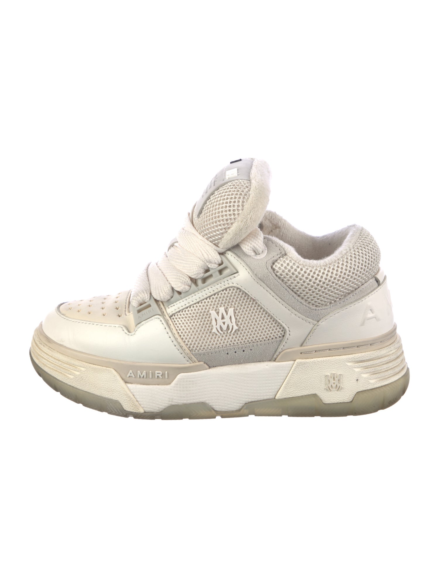 Amiri Leather Mesh Accents Wedge Sneakers