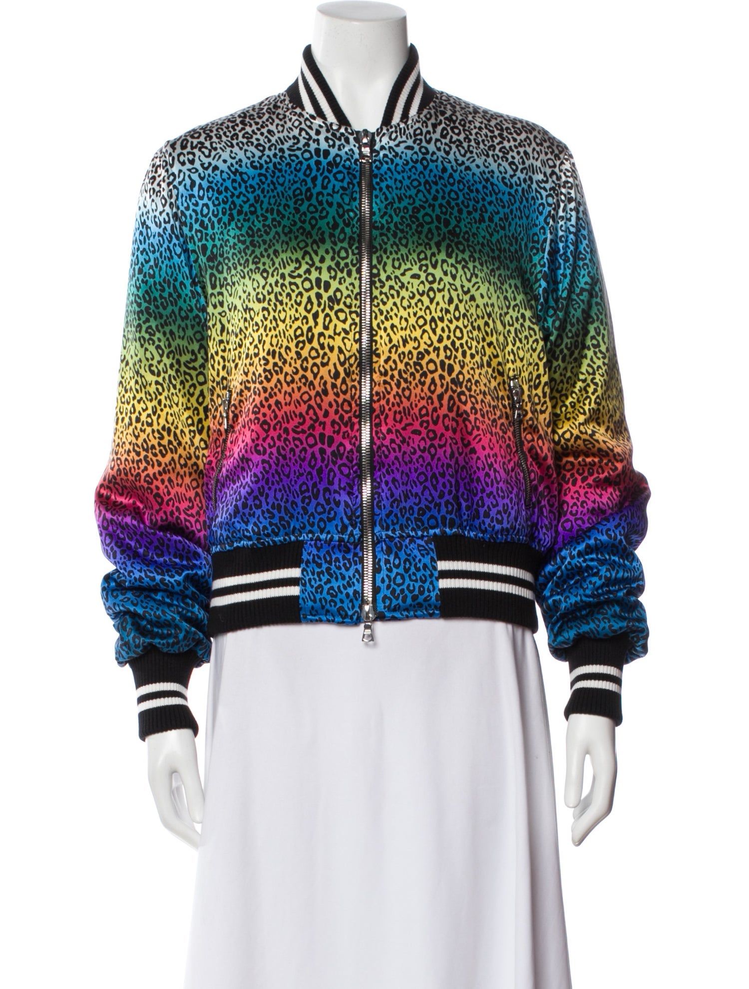 Amiri Silk Animal Print Bomber Jacket w/ Tags