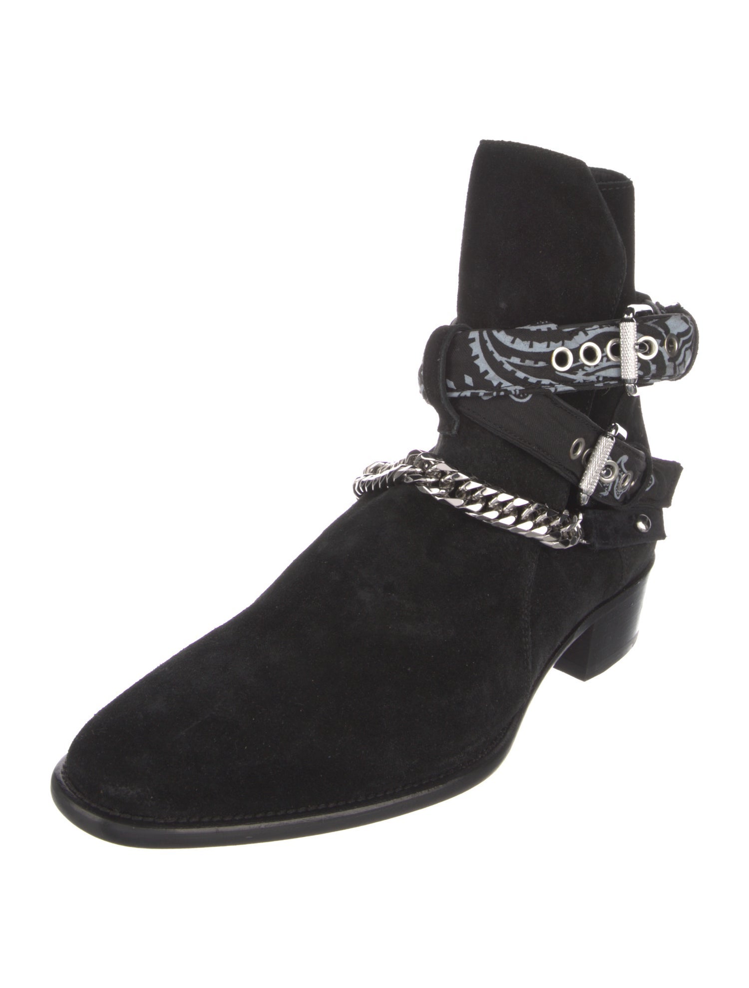 Amiri Suede Chain-Link Accents Boots