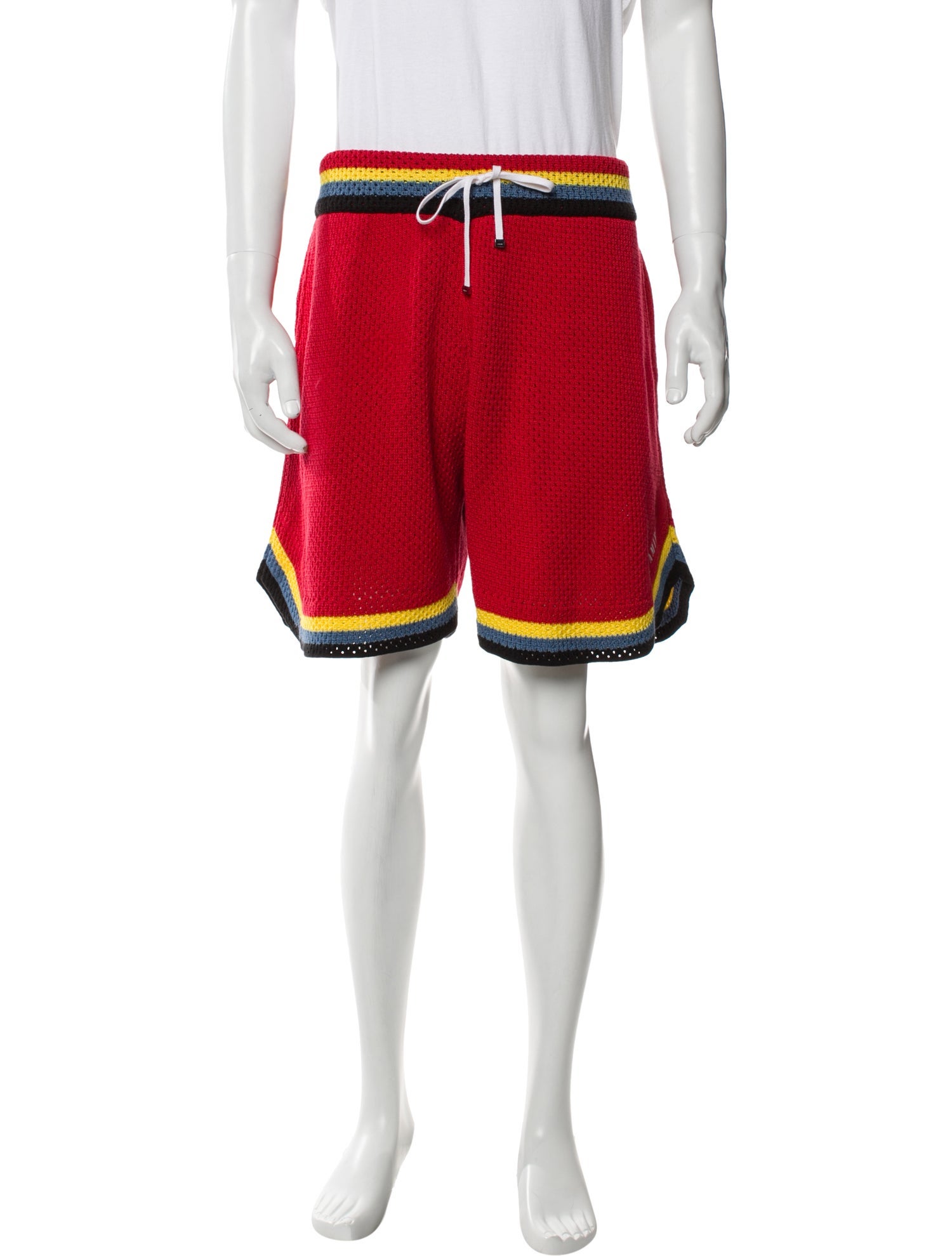 Amiri Colorblock Pattern Denim Shorts