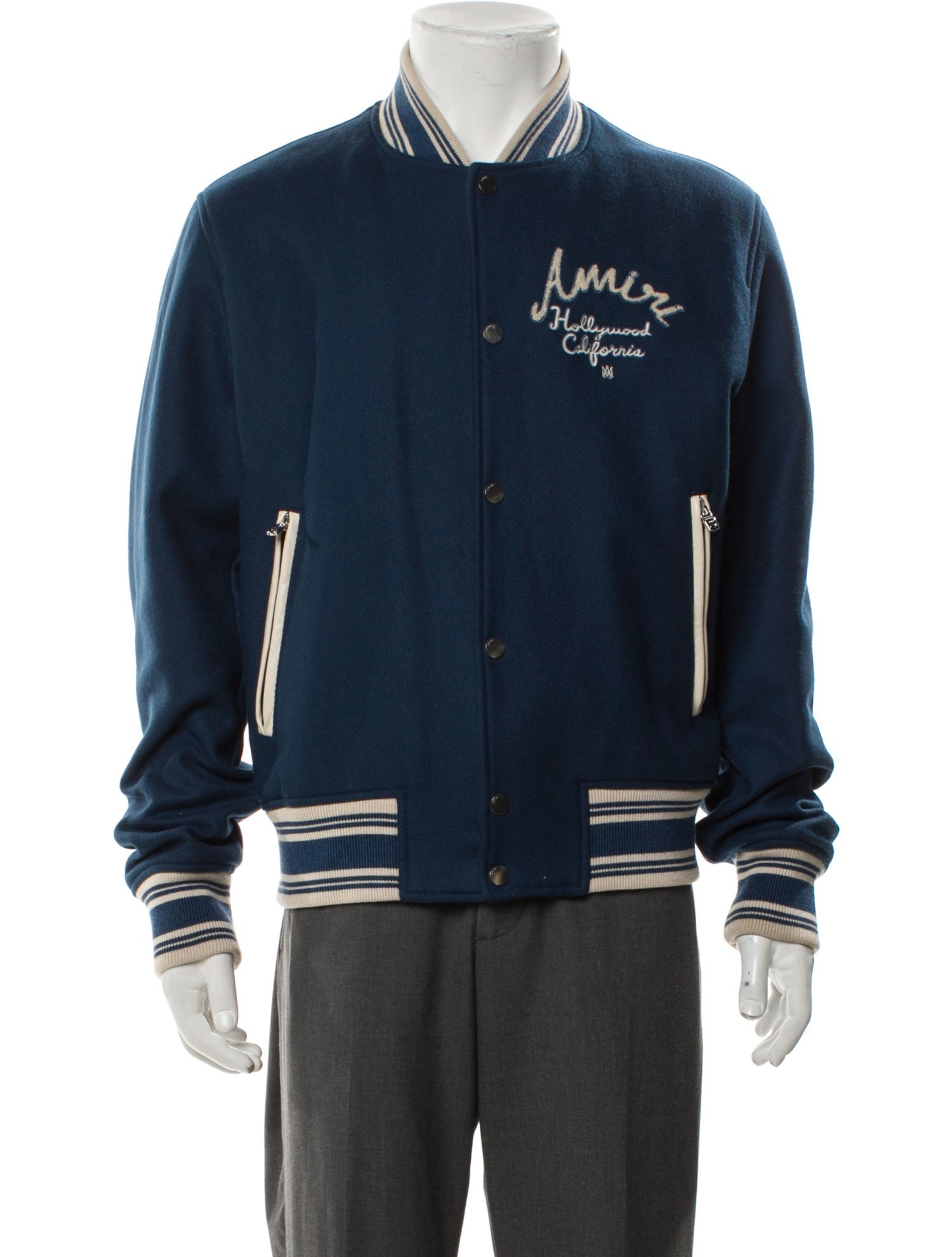 Amiri Wool Graphic Print Varsity Jacket