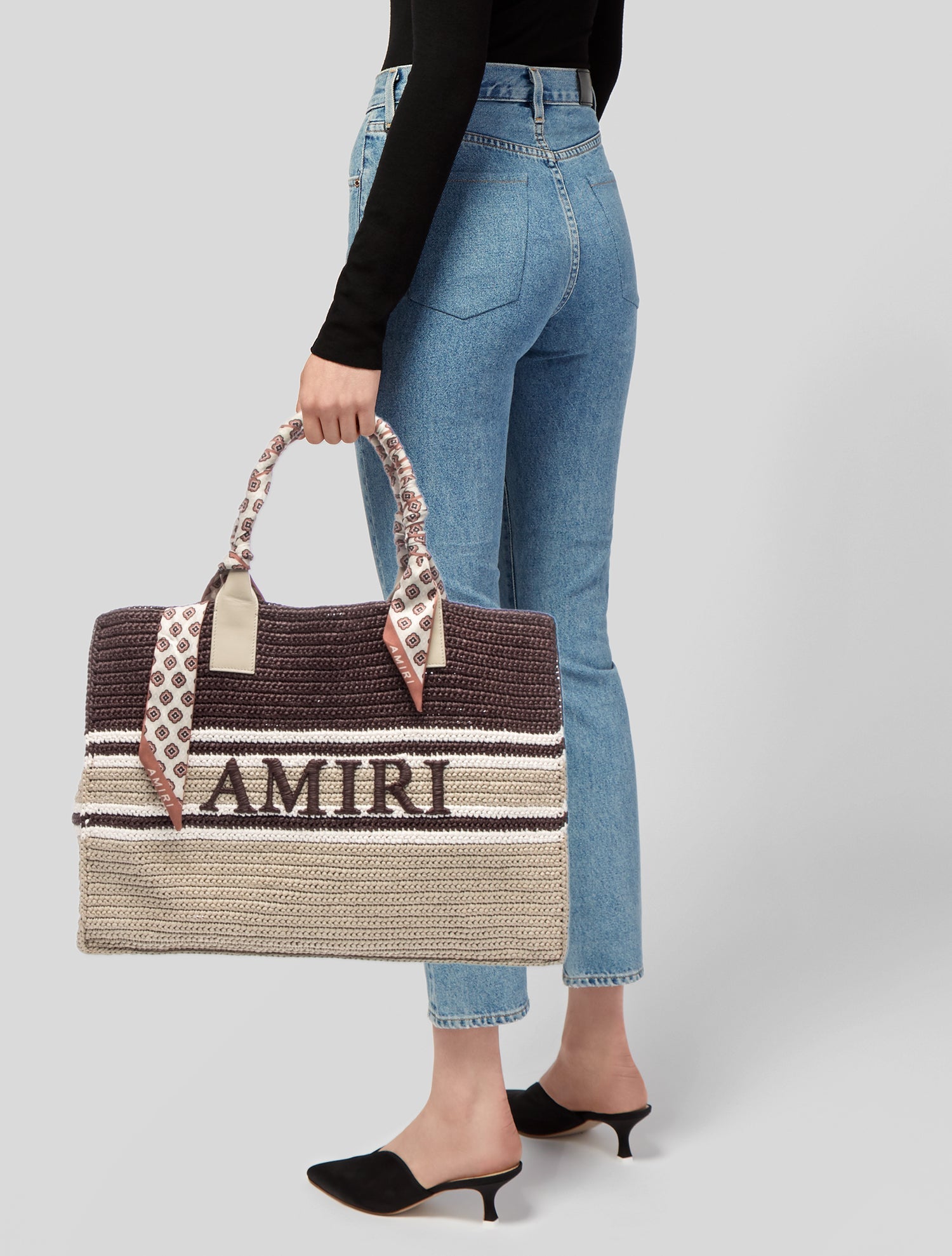Amiri Raffia Evening Bag