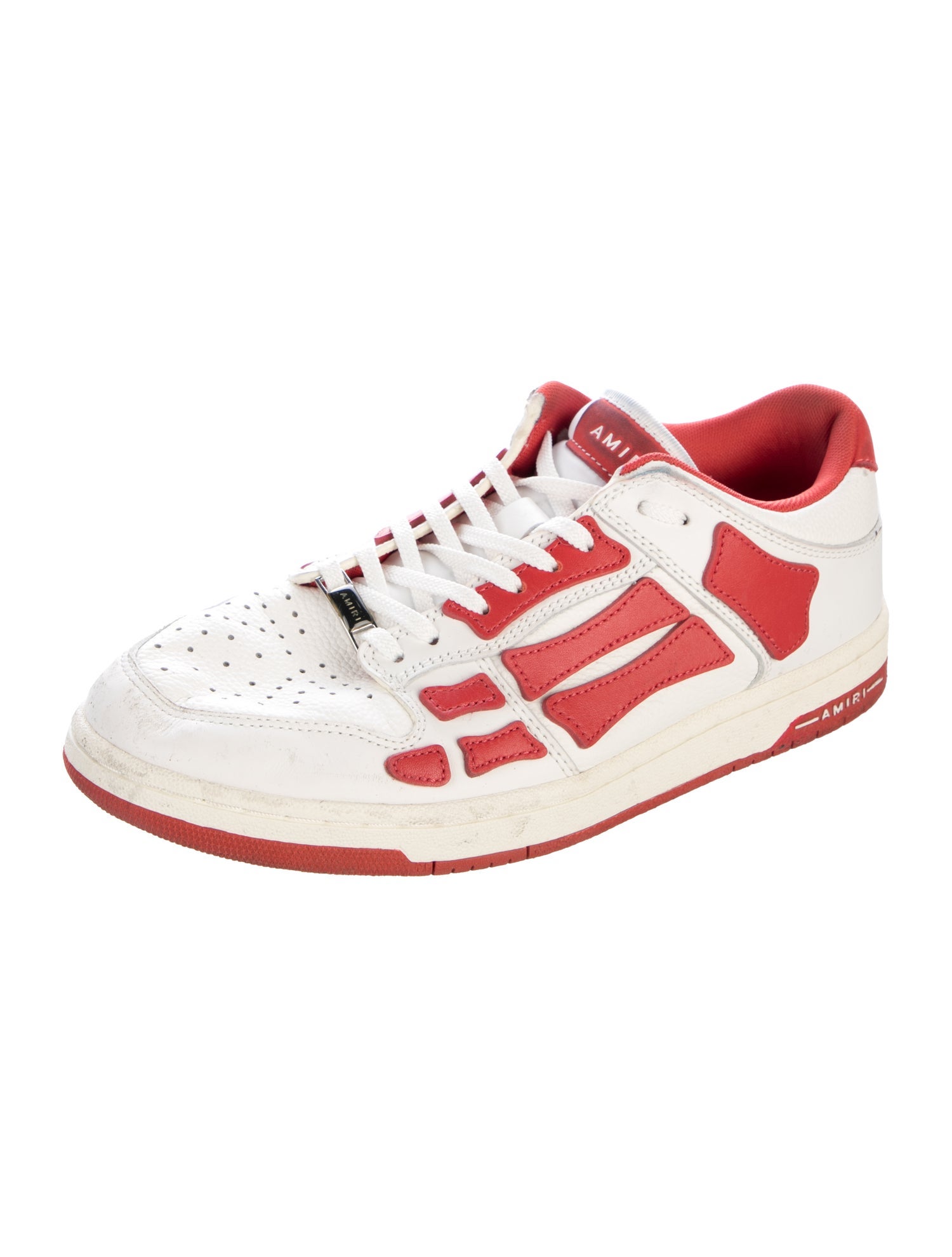 Amiri Leather Colorblock Pattern Sneakers
