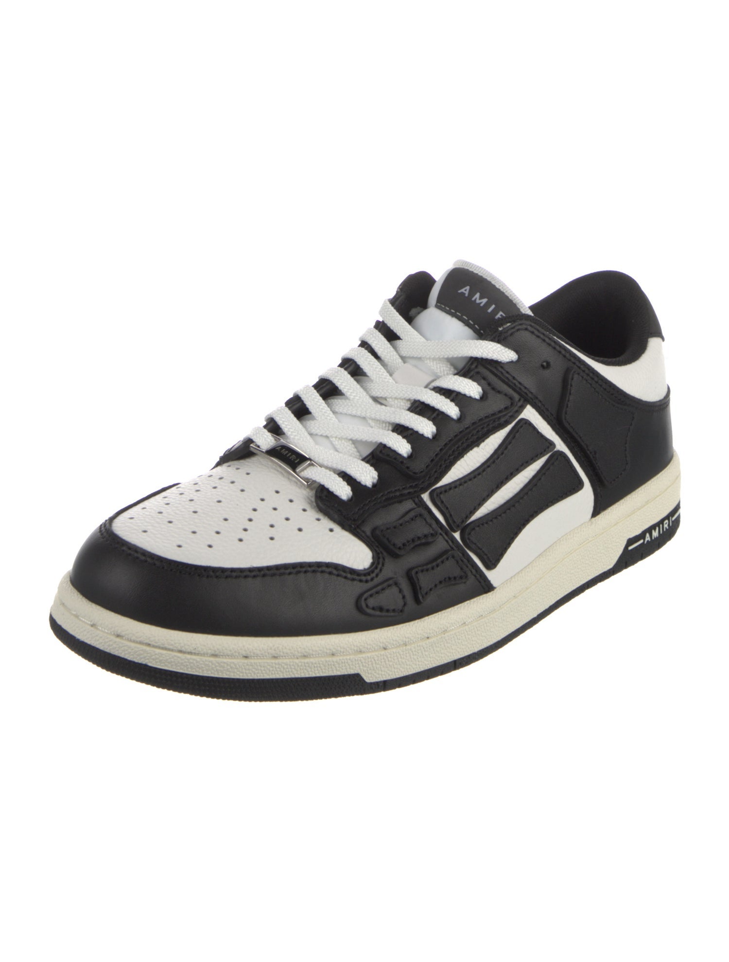 Amiri Leather Colorblock Pattern Sneakers
