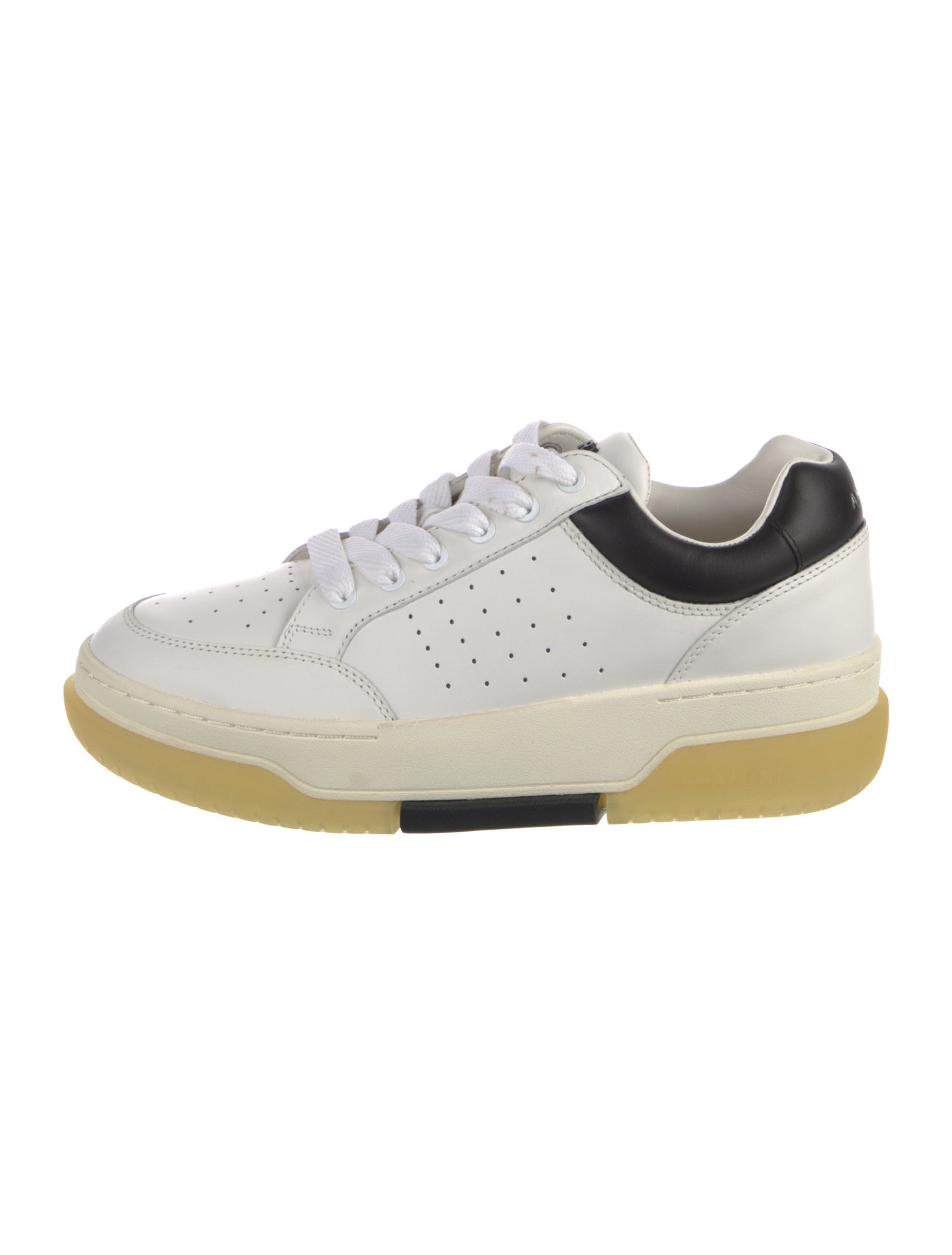 Amiri Leather Colorblock Pattern Sneakers
