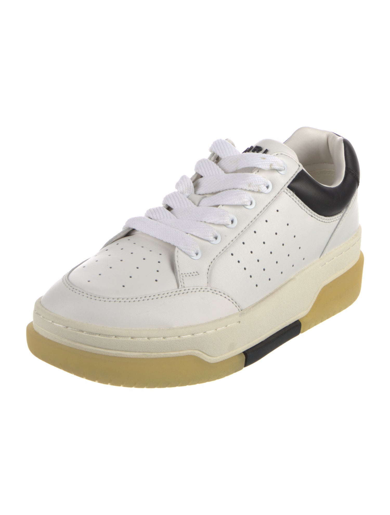 Amiri Leather Colorblock Pattern Sneakers