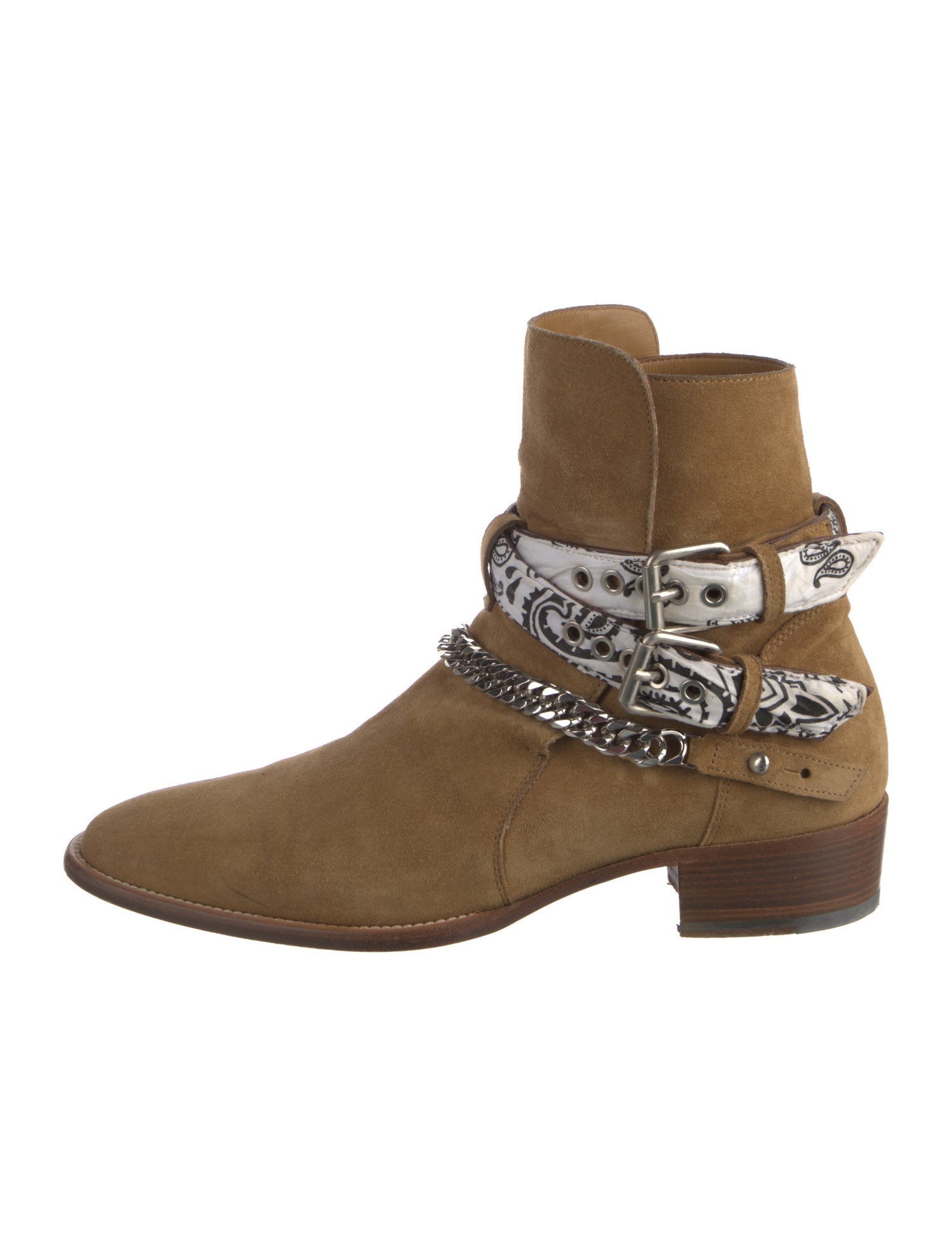 Amiri Chain-Link Accent Suede Boots