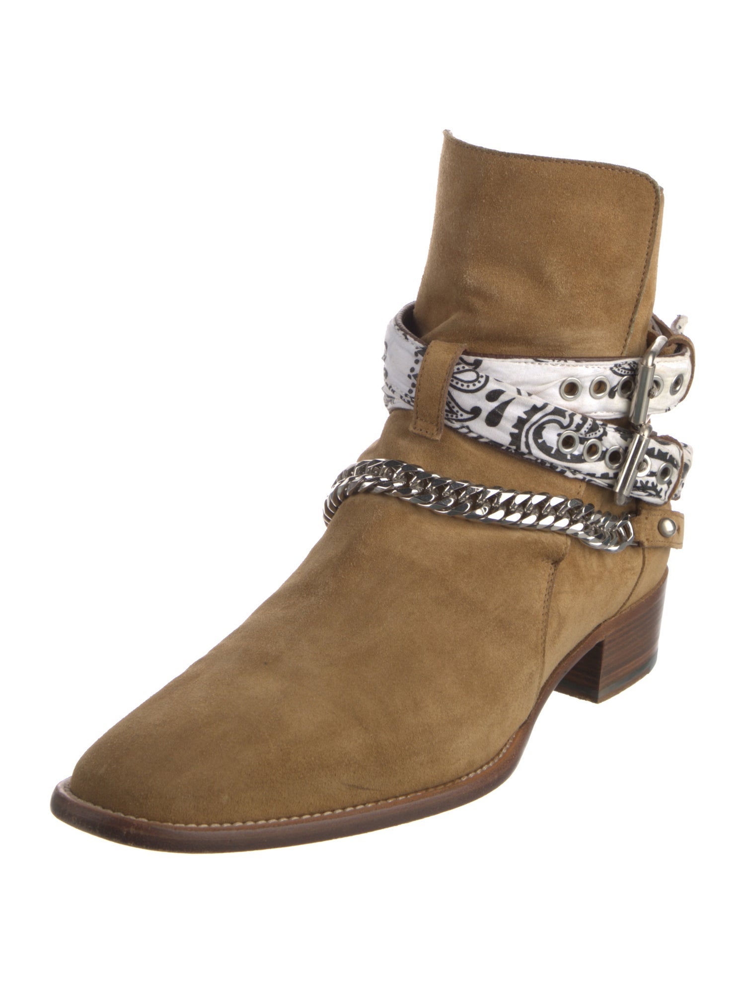 Amiri Chain-Link Accent Suede Boots
