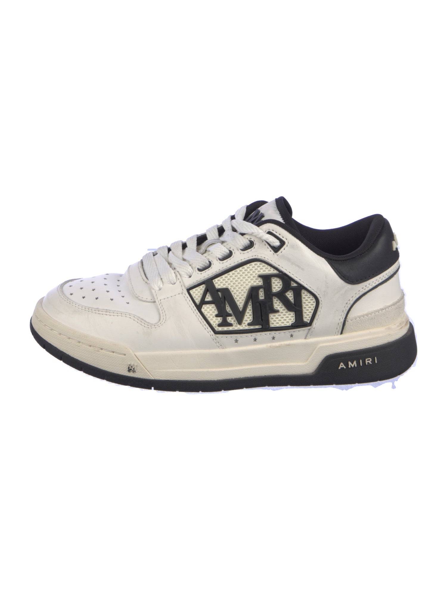 Amiri Leather Colorblock Pattern Sneakers