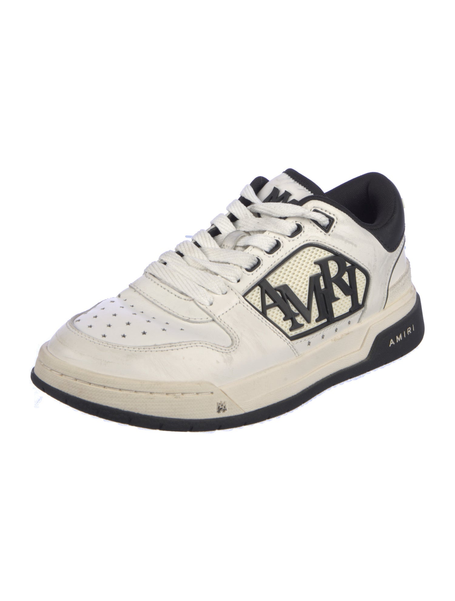 Amiri Leather Colorblock Pattern Sneakers