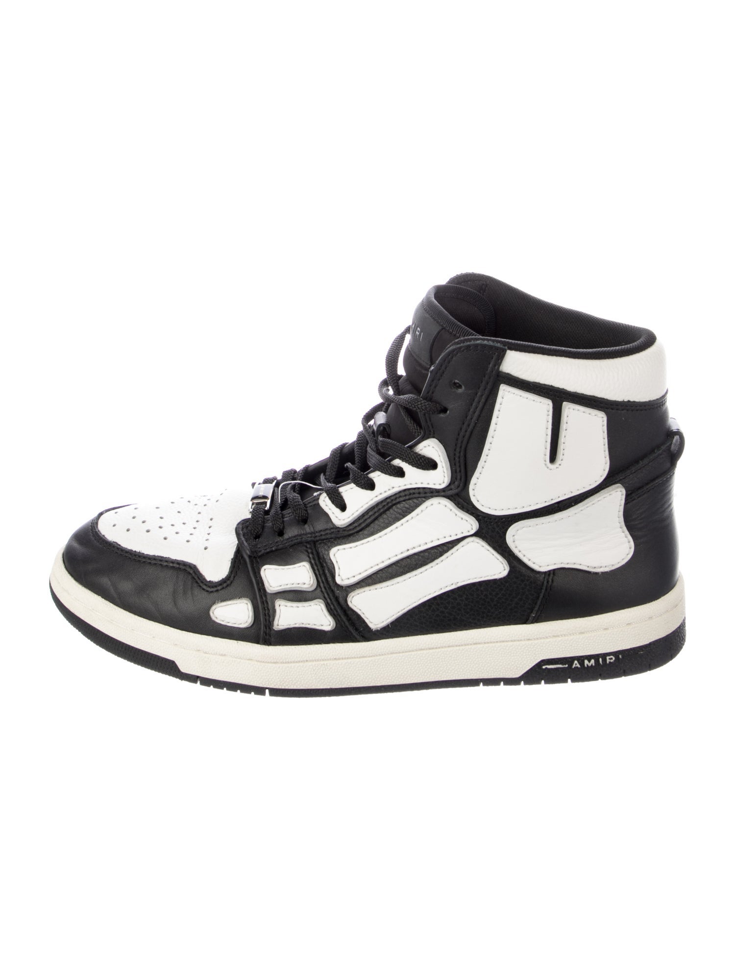 Amiri Leather Colorblock Pattern Sneakers