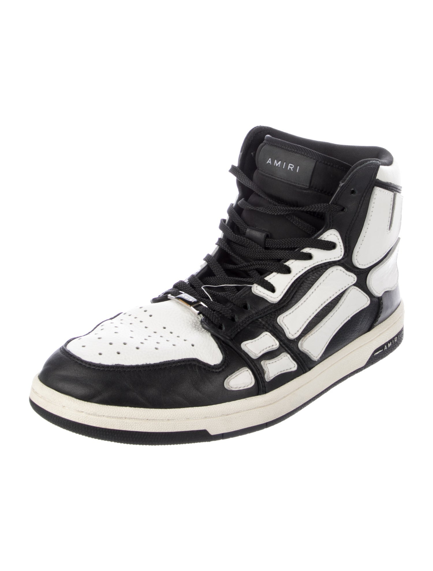 Amiri Leather Colorblock Pattern Sneakers