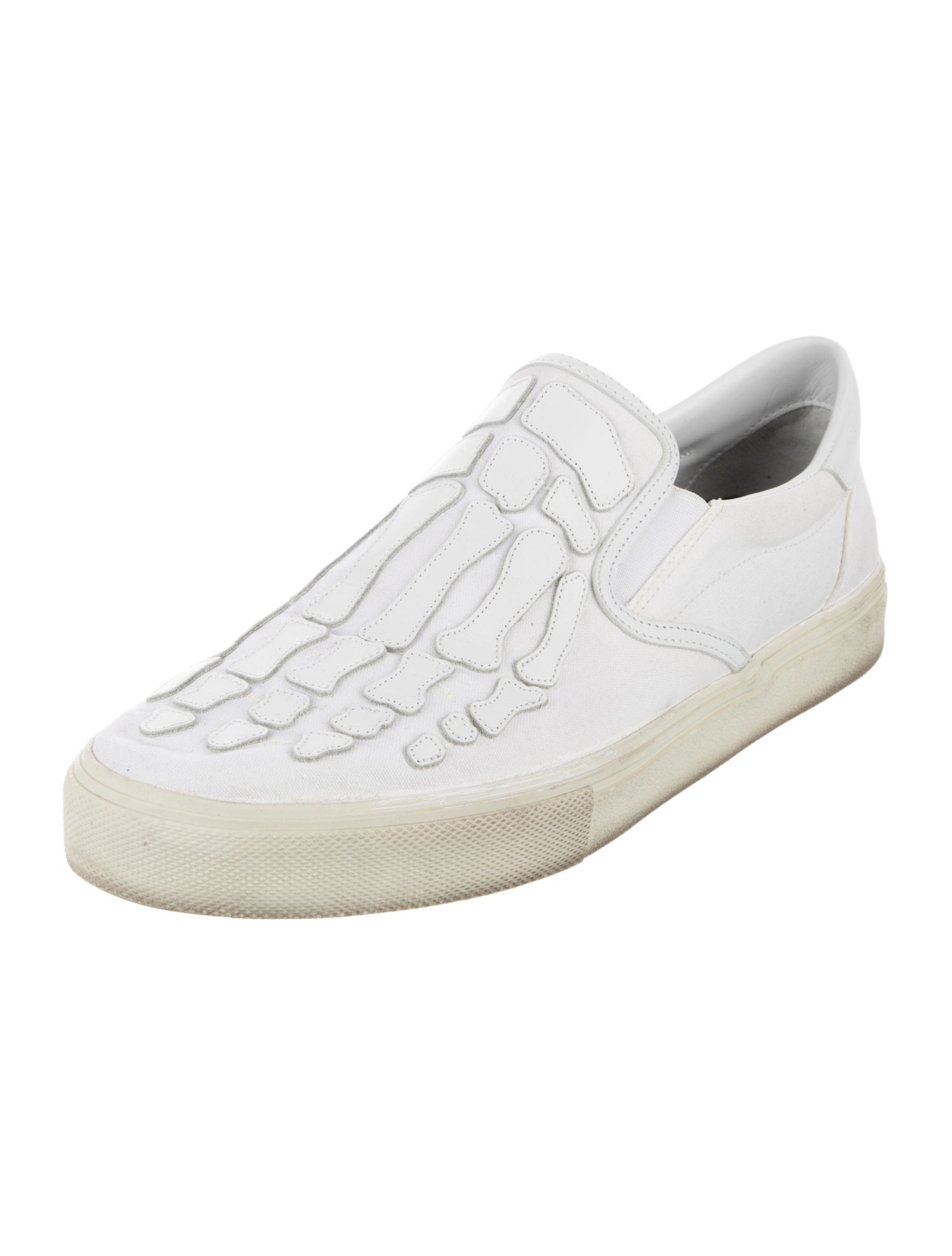 Amiri Canvas Leather Trim Embellishment Sneakers