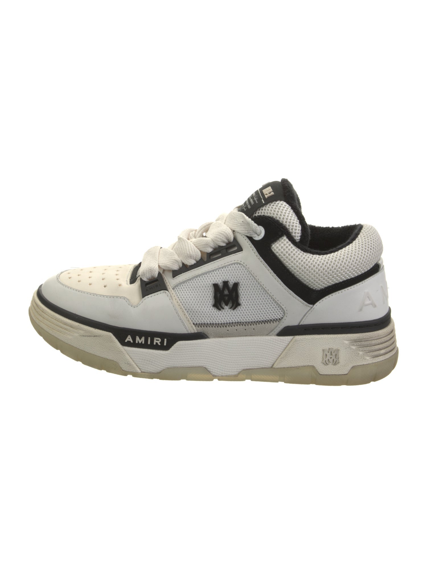 Amiri Leather Colorblock Pattern Sneakers