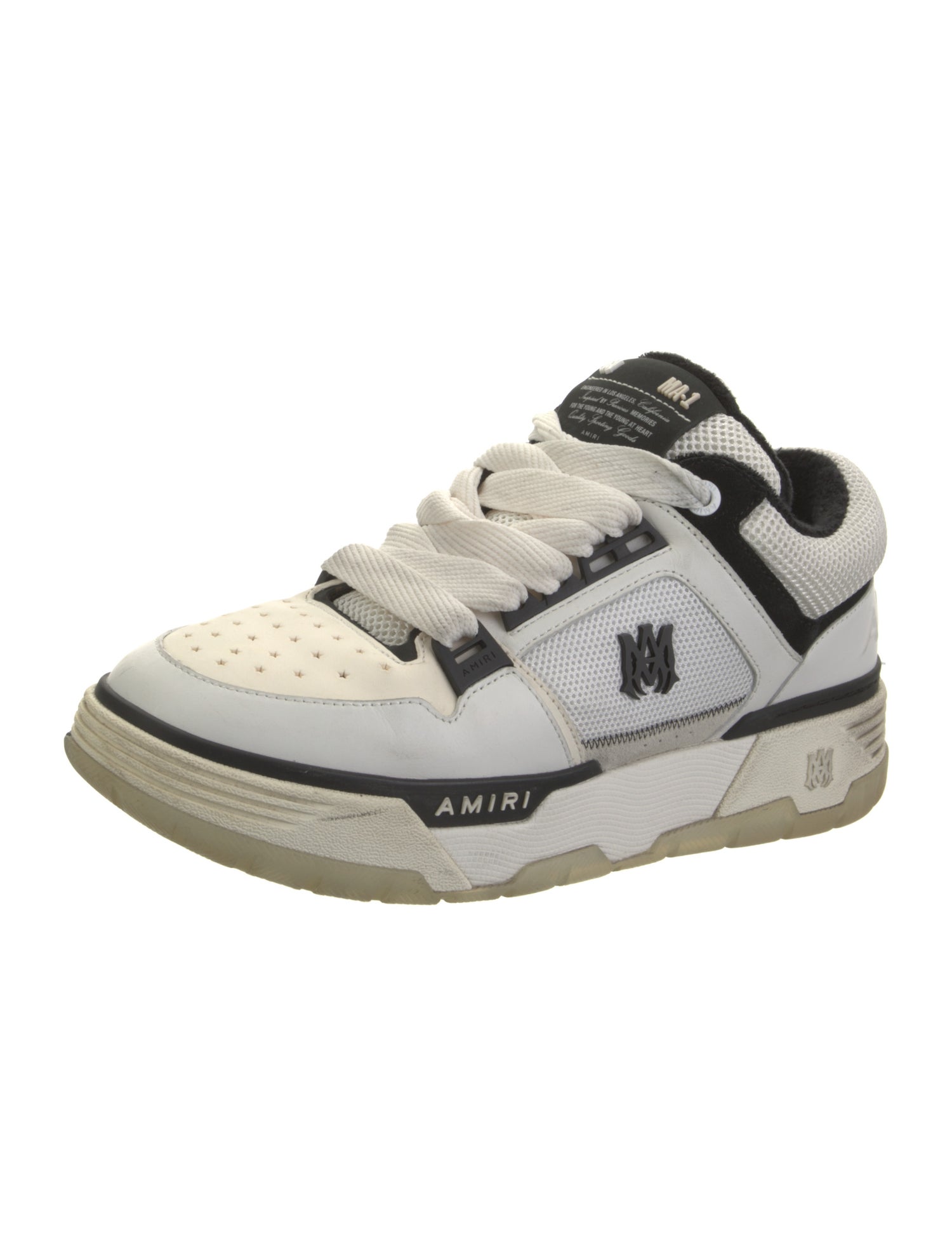 Amiri Leather Colorblock Pattern Sneakers