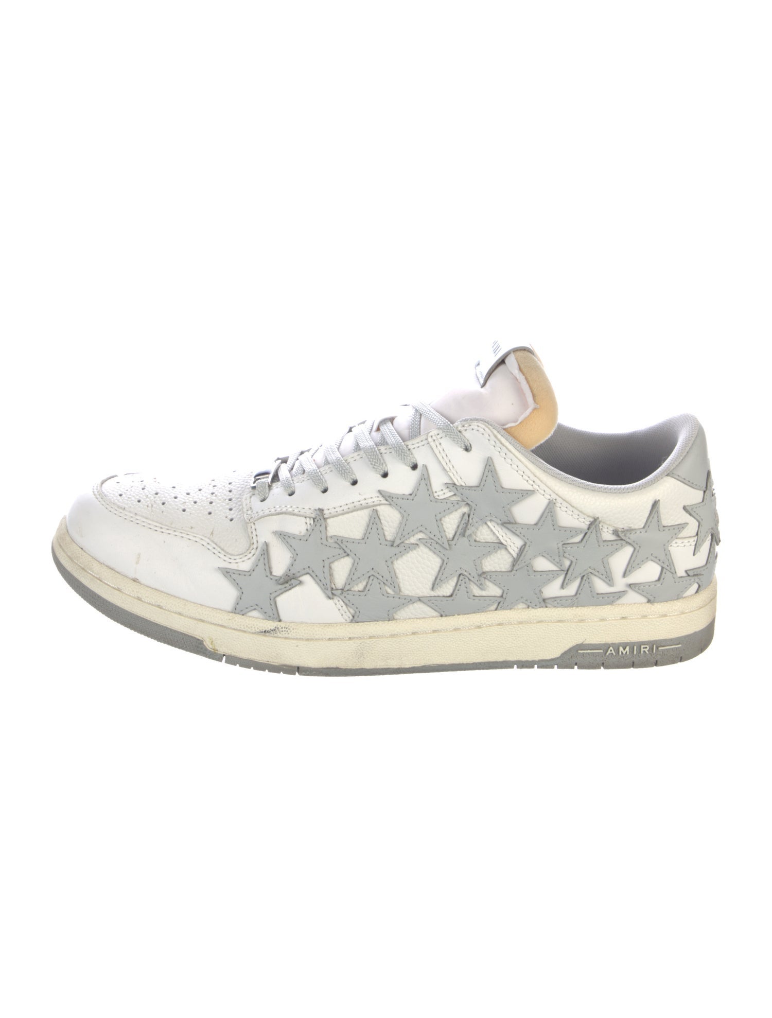 Amiri Leather Colorblock Pattern Sneakers