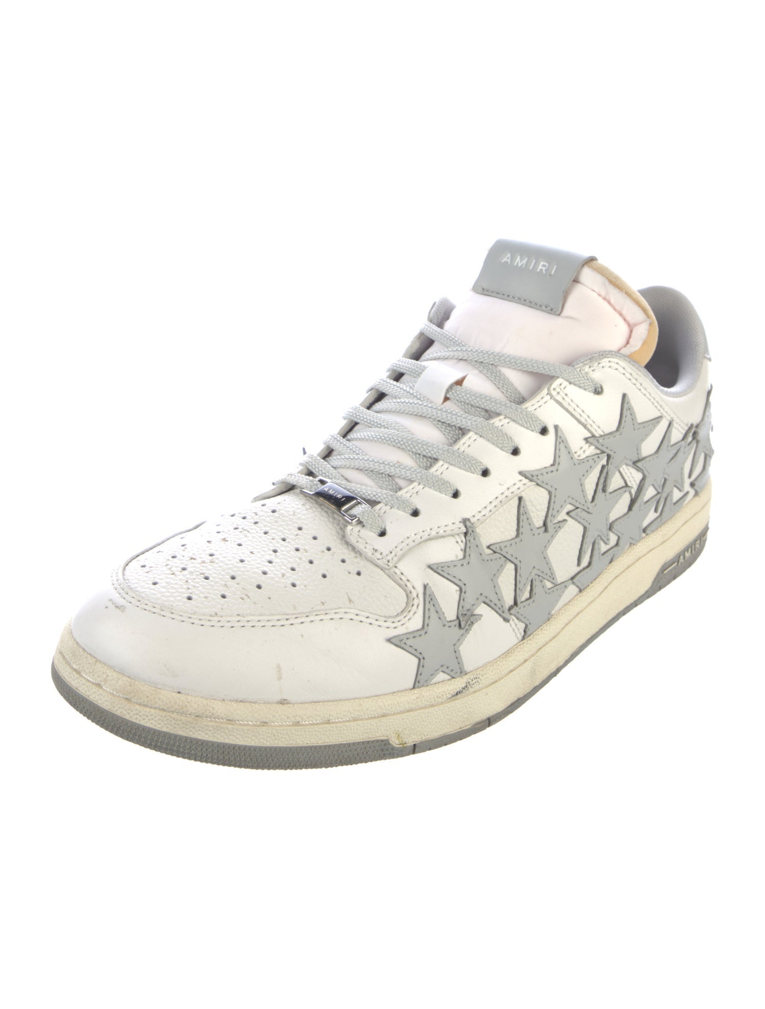 Amiri Leather Colorblock Pattern Sneakers