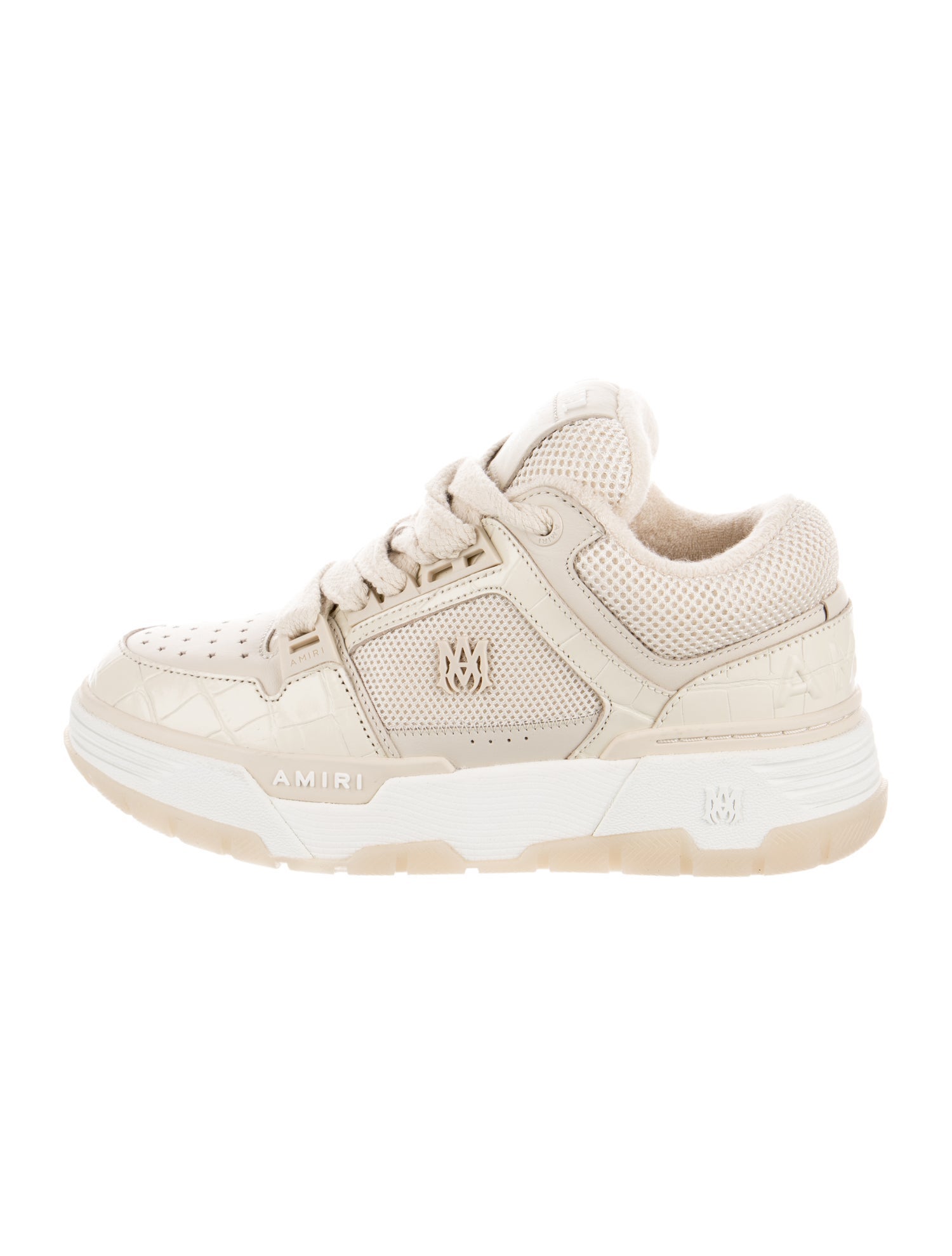 Amiri Leather Mesh Accents Sneakers