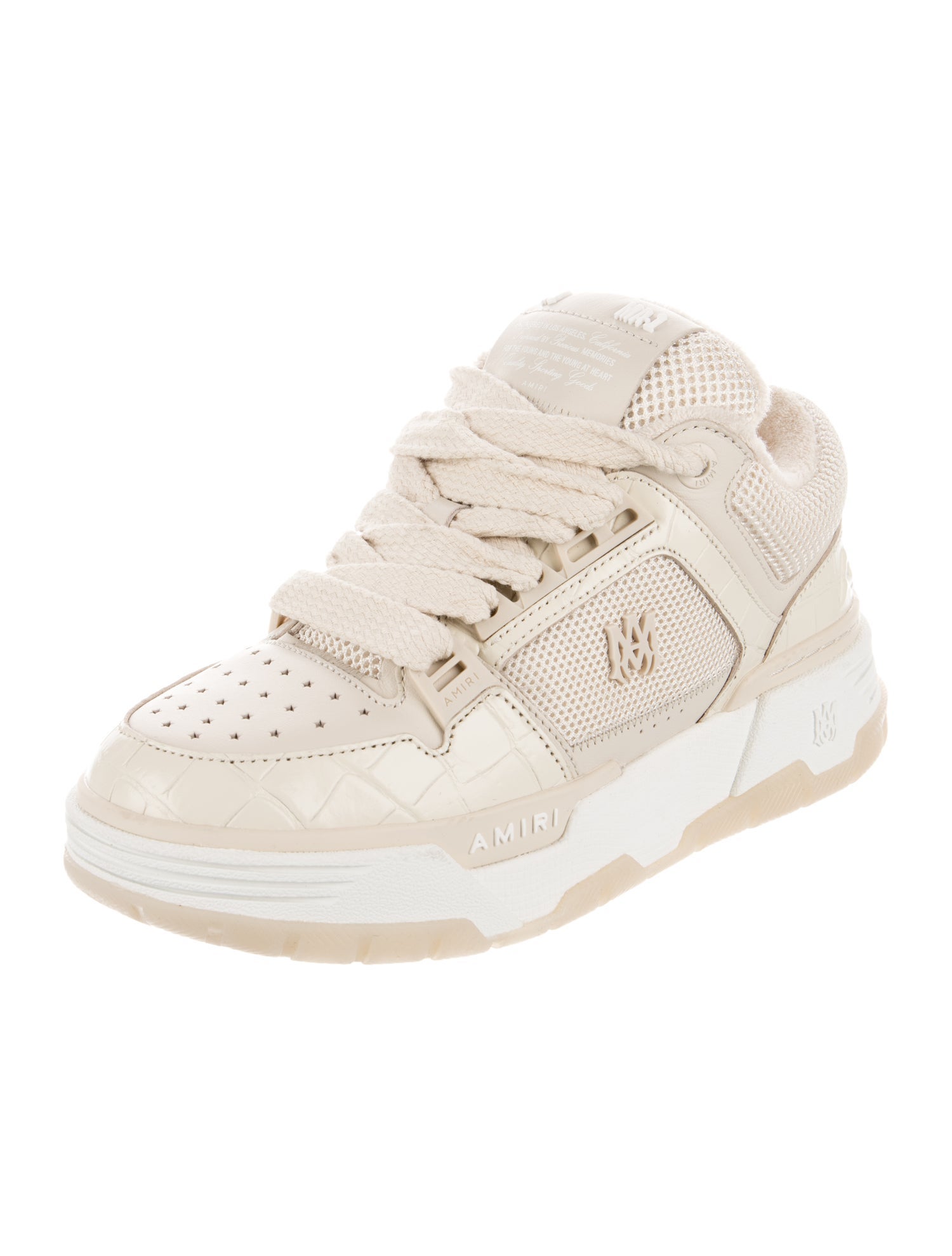 Amiri Leather Mesh Accents Sneakers