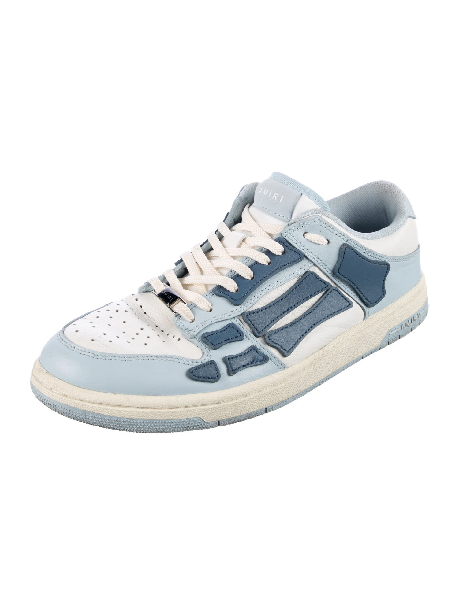 Amiri Leather Colorblock Pattern Sneakers