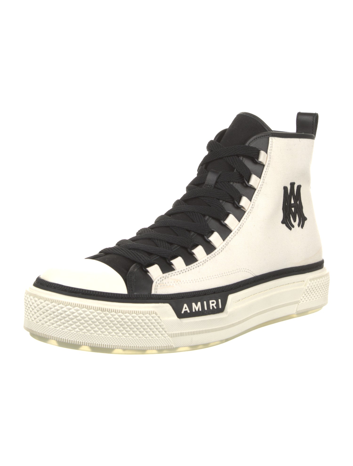 Amiri Leather Embroidered Accent Sneakers
