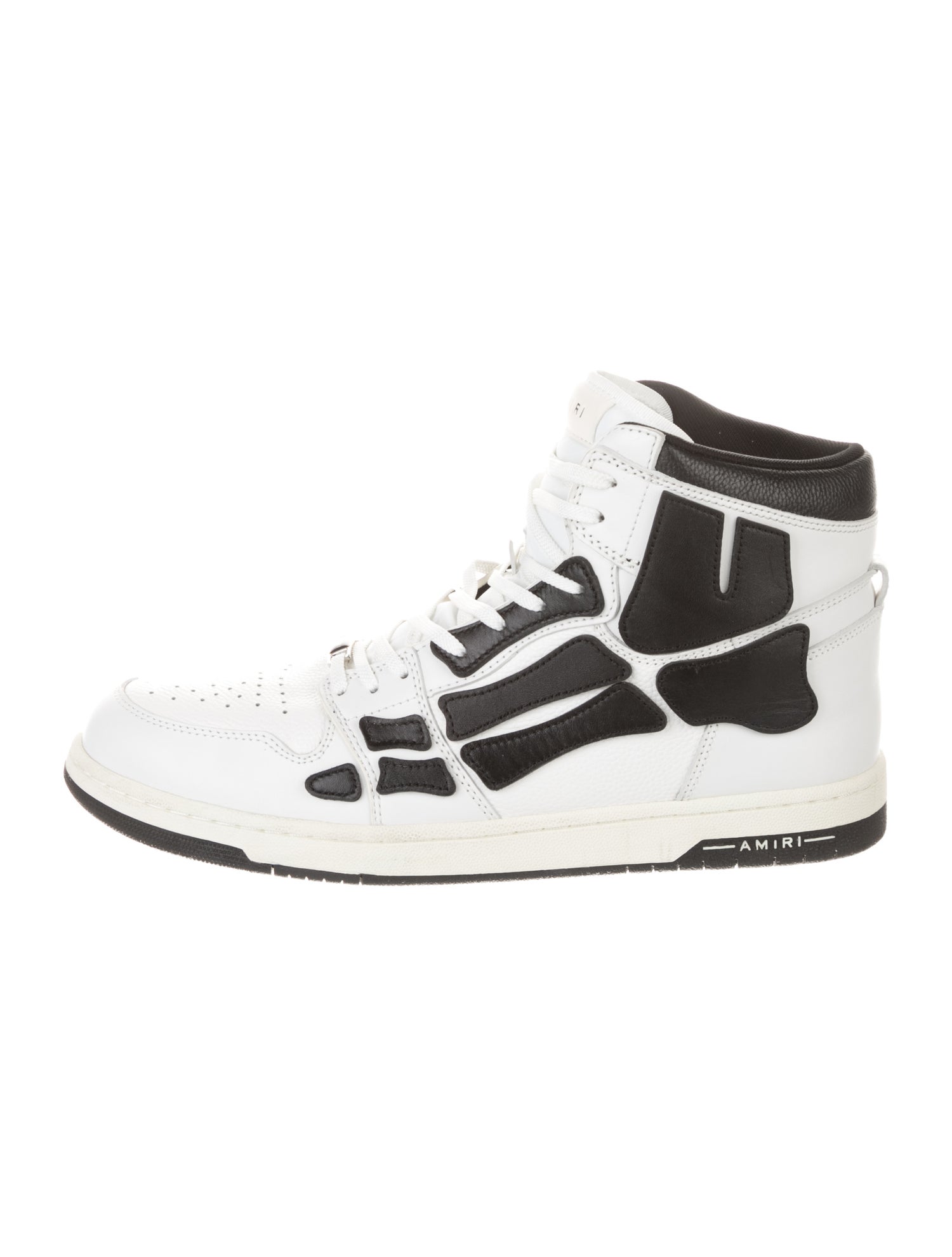 Amiri Leather Colorblock Pattern Sneakers
