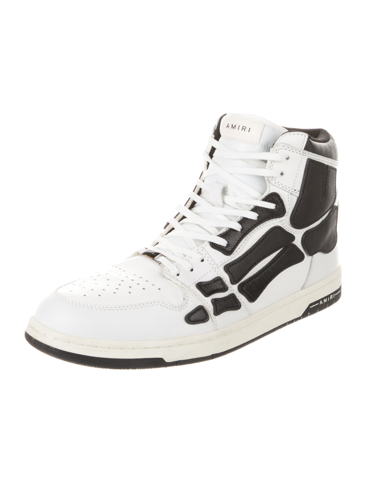 Amiri Leather Colorblock Pattern Sneakers