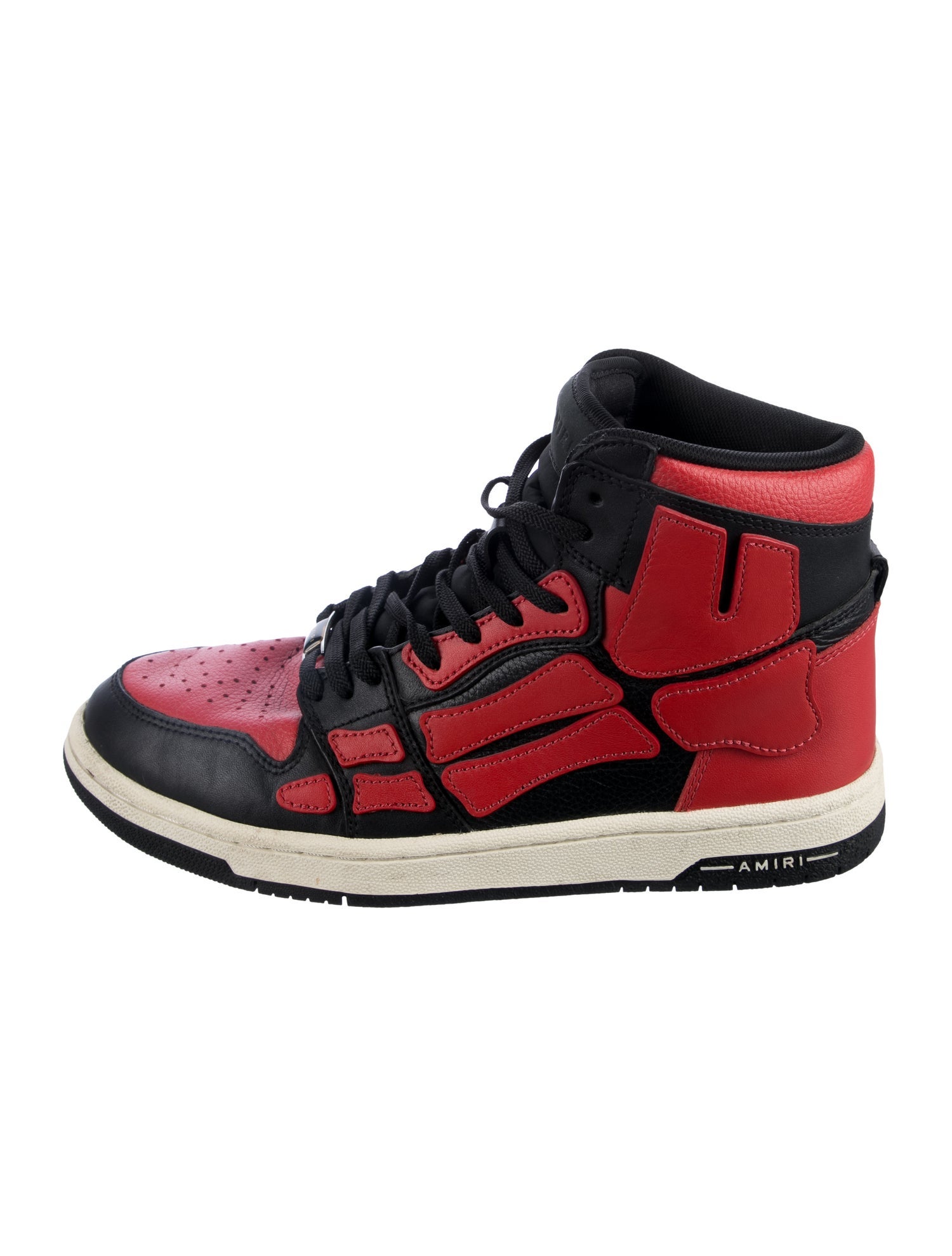 Amiri Leather Colorblock Pattern Sneakers