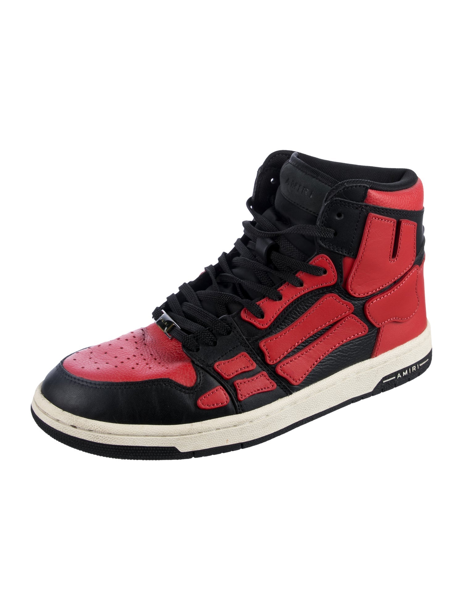 Amiri Leather Colorblock Pattern Sneakers
