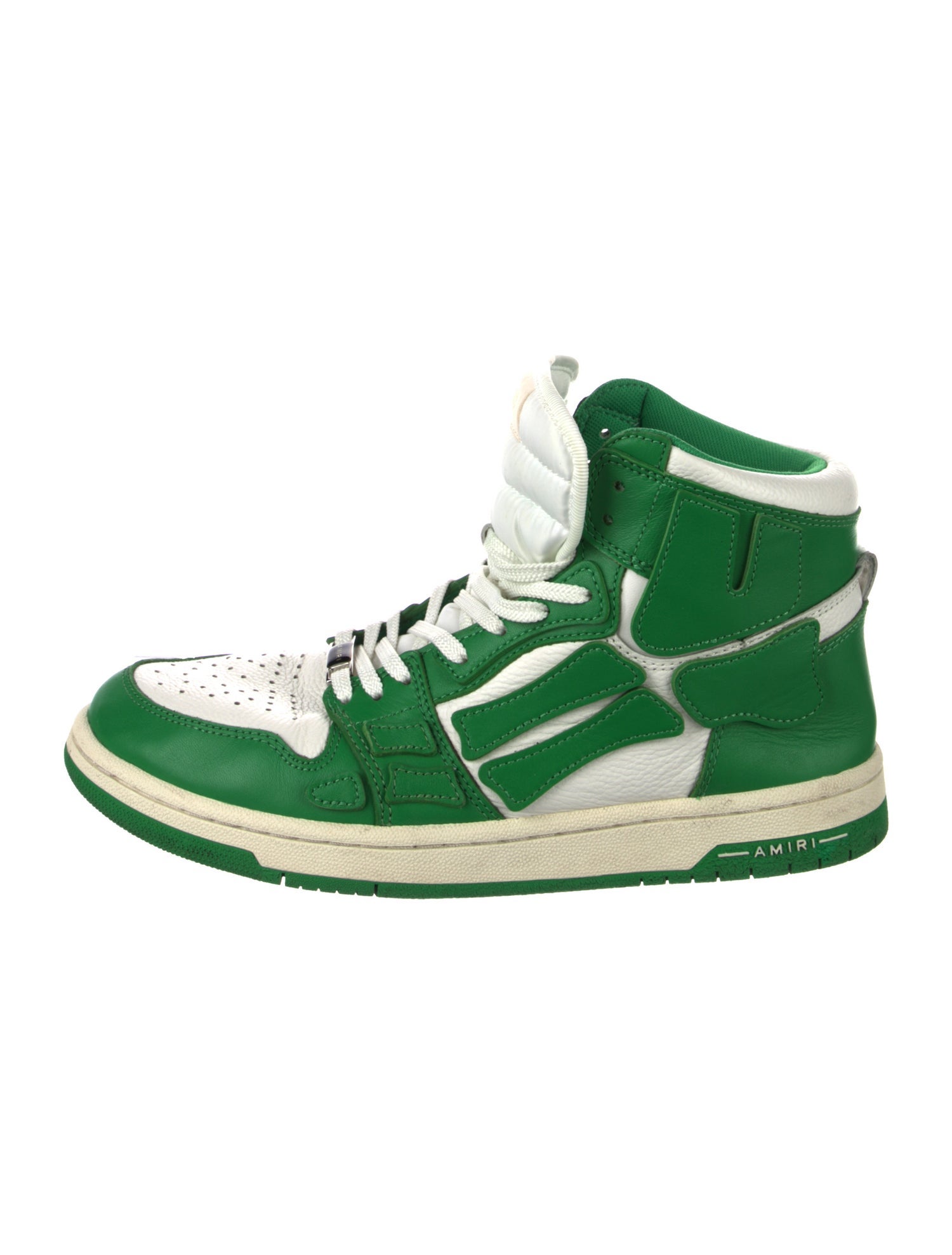 Amiri Leather Colorblock Pattern Sneakers