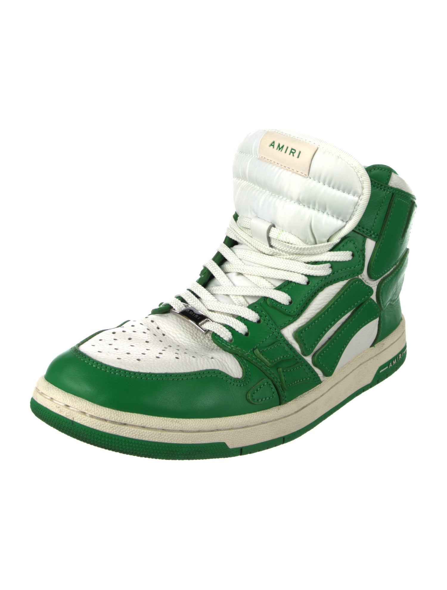 Amiri Leather Colorblock Pattern Sneakers