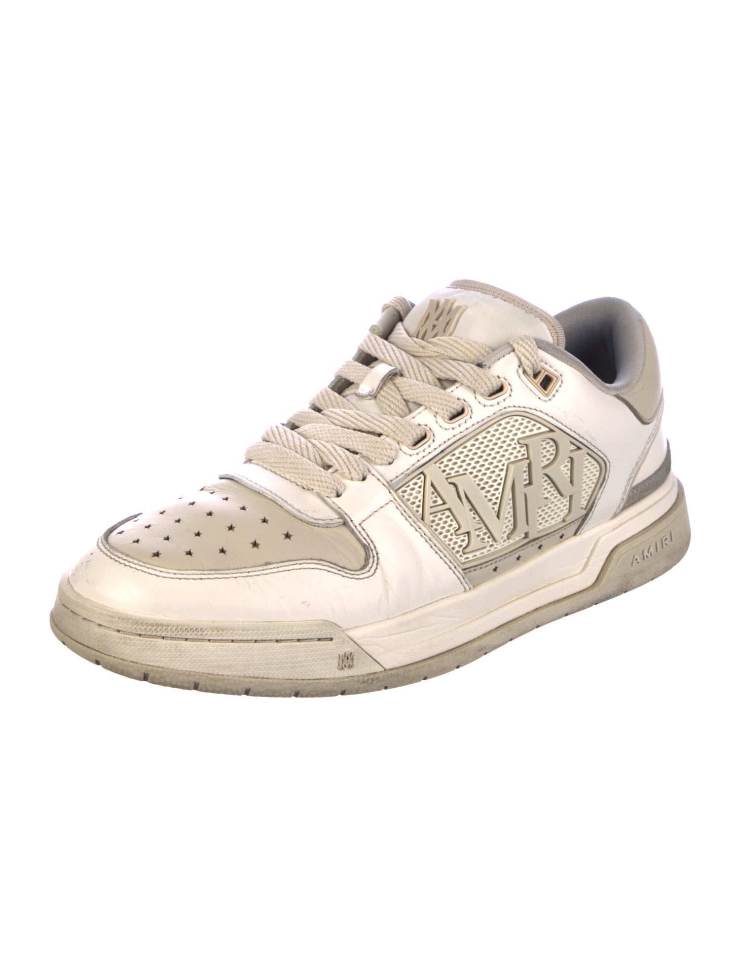 Amiri Leather Mesh Accents Sneakers