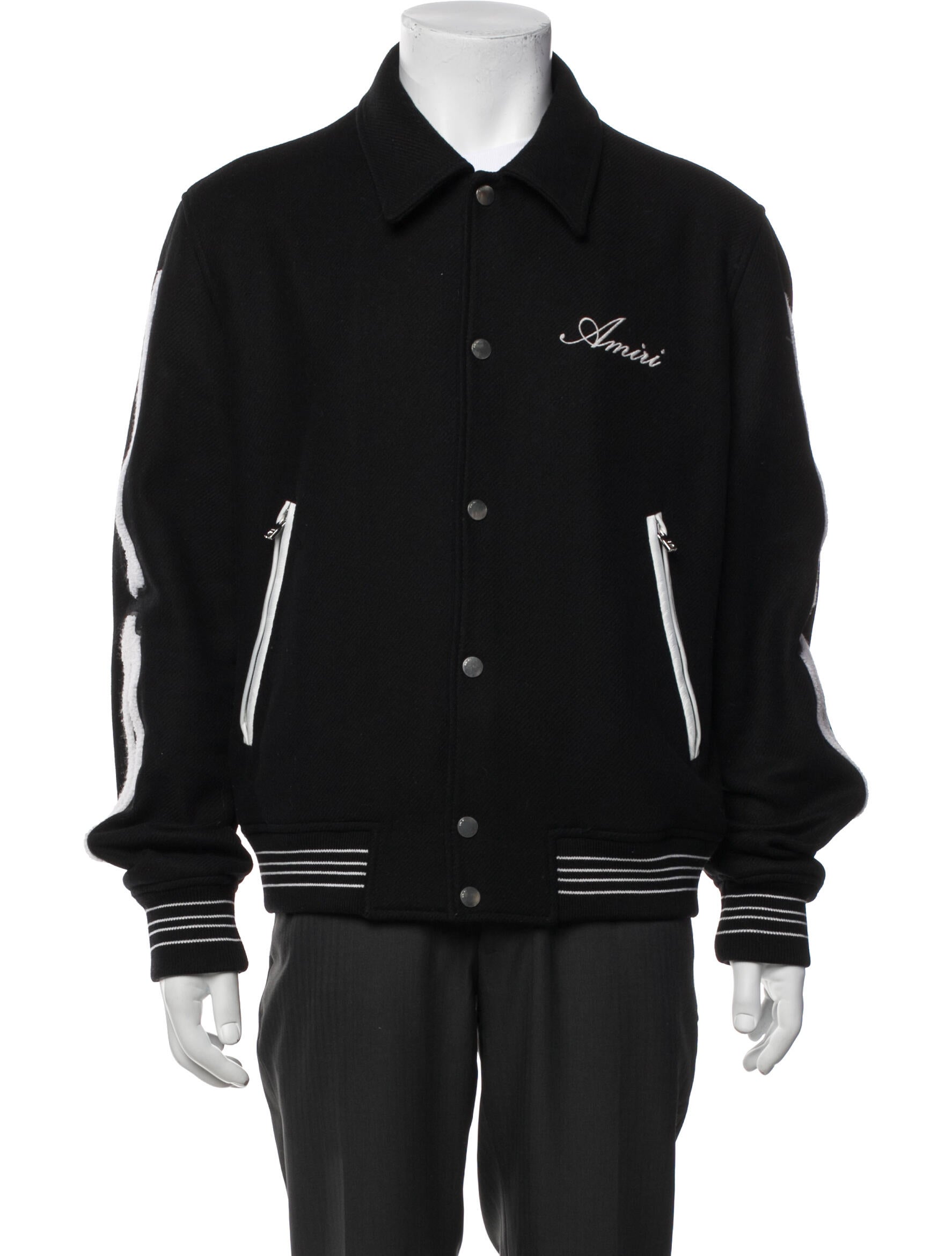 Amiri Wool Graphic Print Varsity Jacket