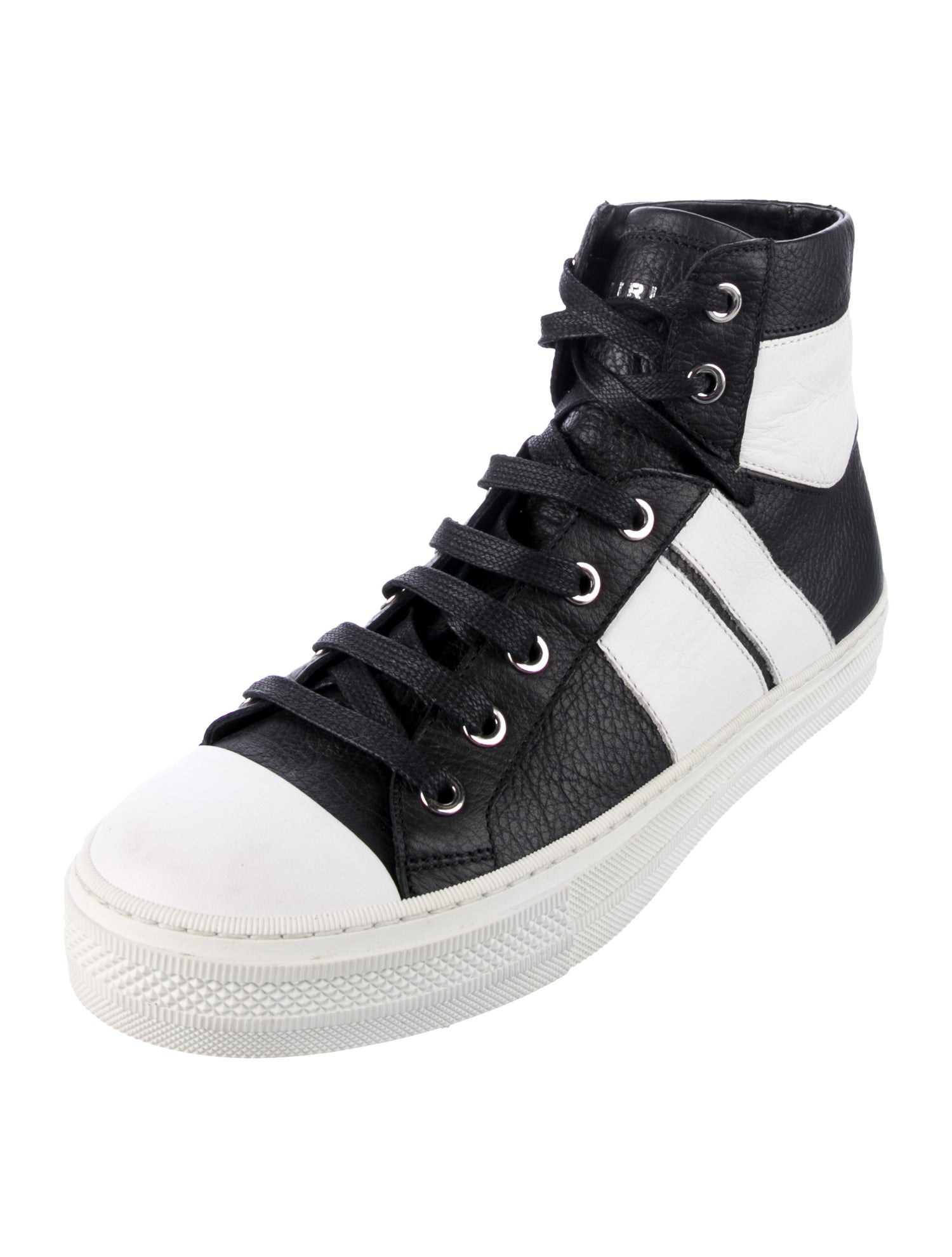 Amiri Leather Colorblock Pattern Sneakers