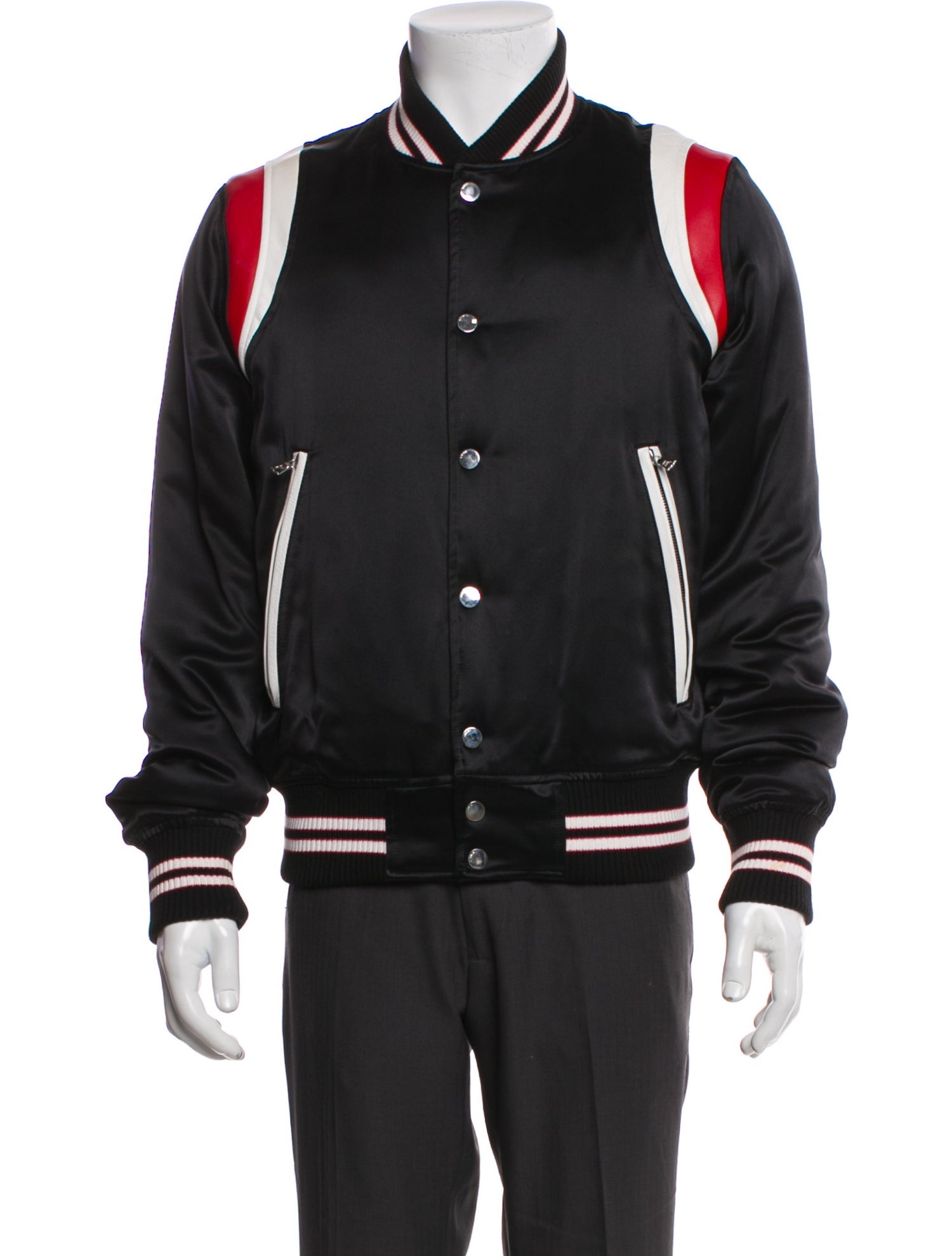 Amiri Silk Colorblock Pattern Bomber Jacket