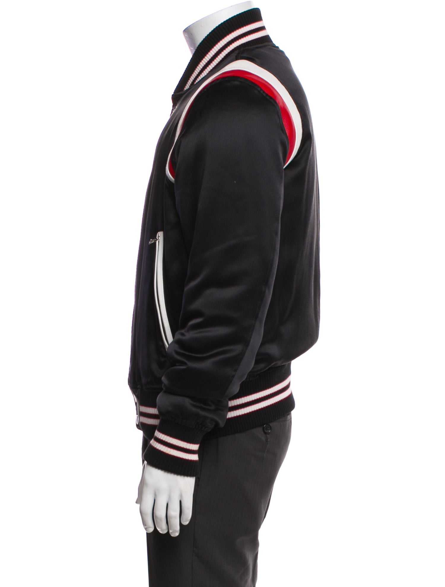 Amiri Silk Colorblock Pattern Bomber Jacket