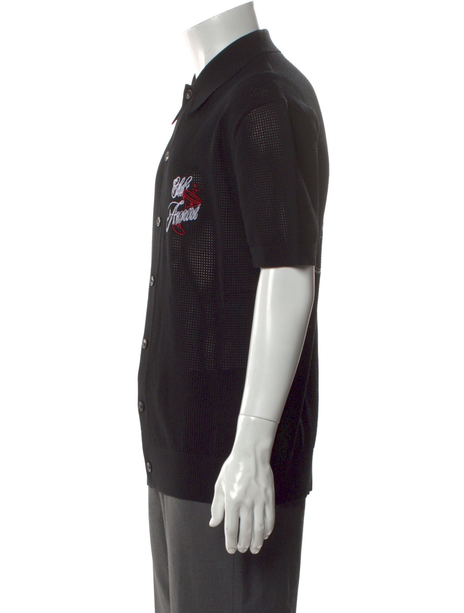 Amiri Graphic Print V-Neck Polo Shirt w/ Tags