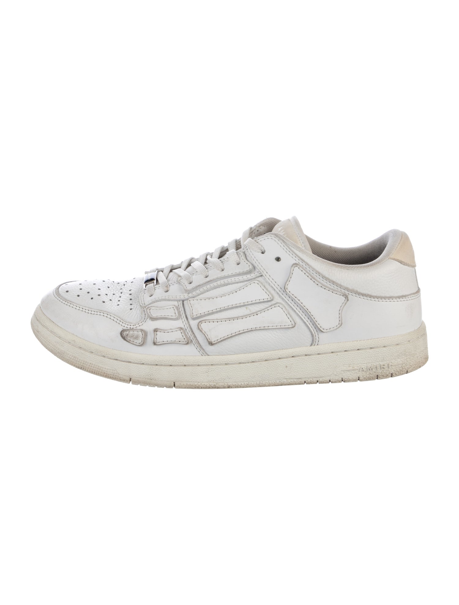 Amiri Leather Embroidered Accent Sneakers
