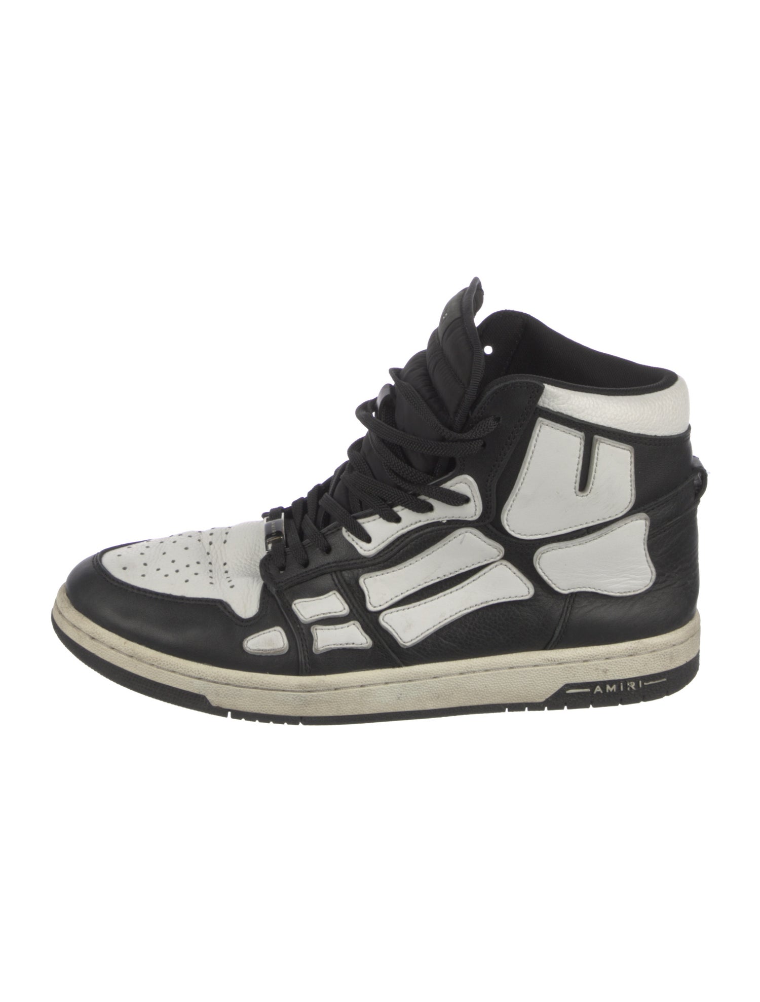 Amiri Leather Colorblock Pattern Sneakers