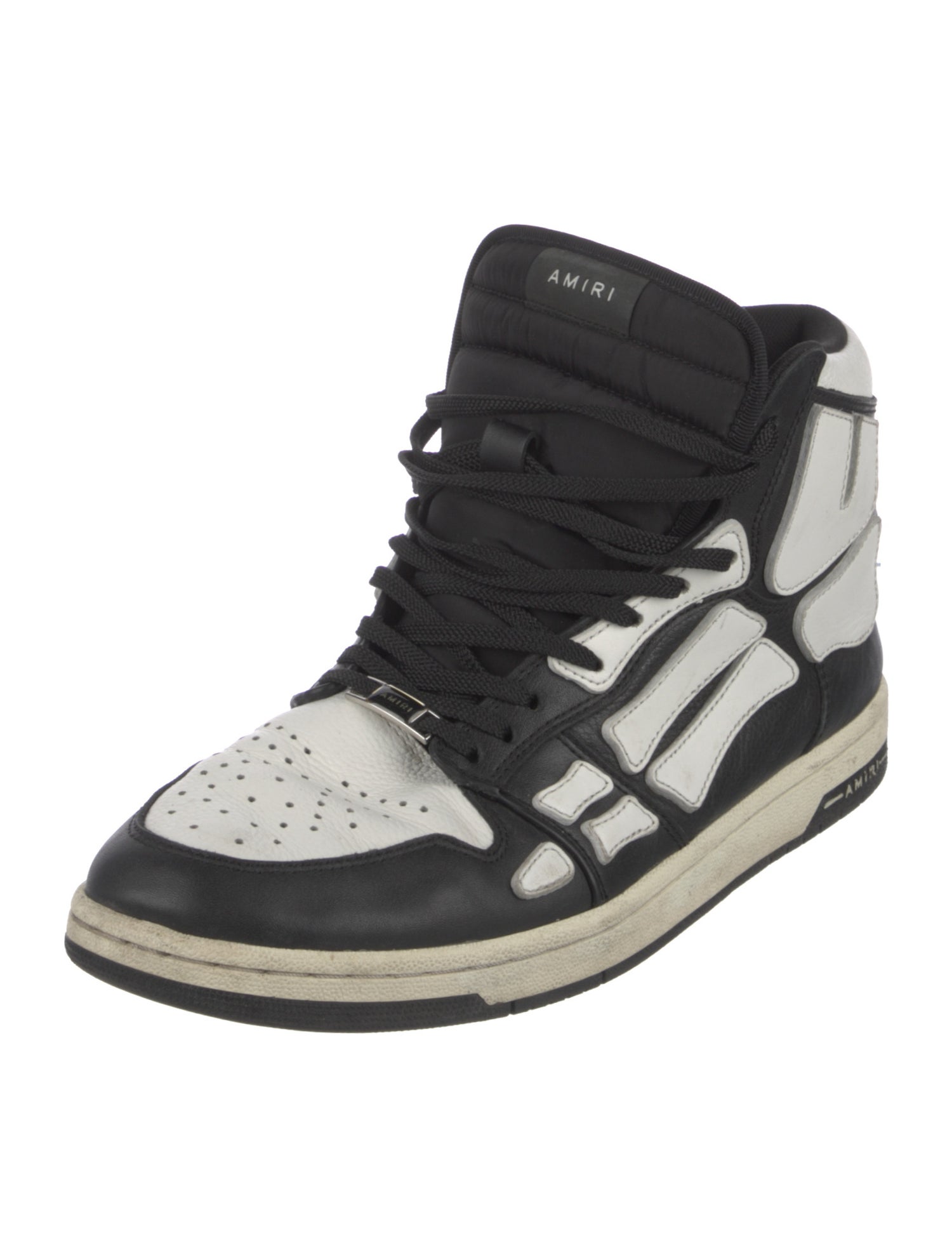 Amiri Leather Colorblock Pattern Sneakers