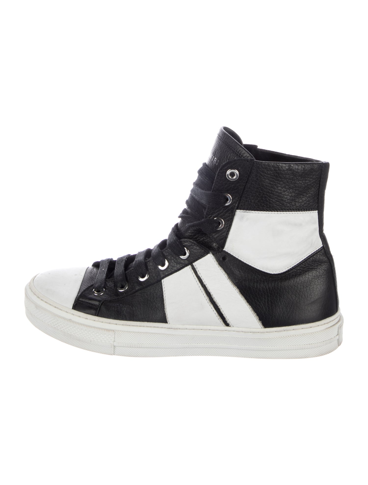 Amiri Leather Colorblock Pattern Sneakers