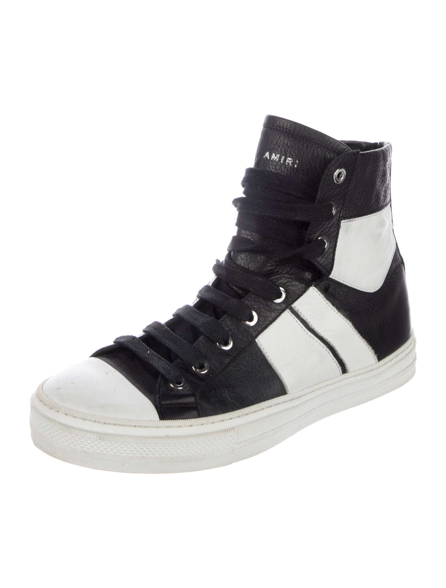 Amiri Leather Colorblock Pattern Sneakers