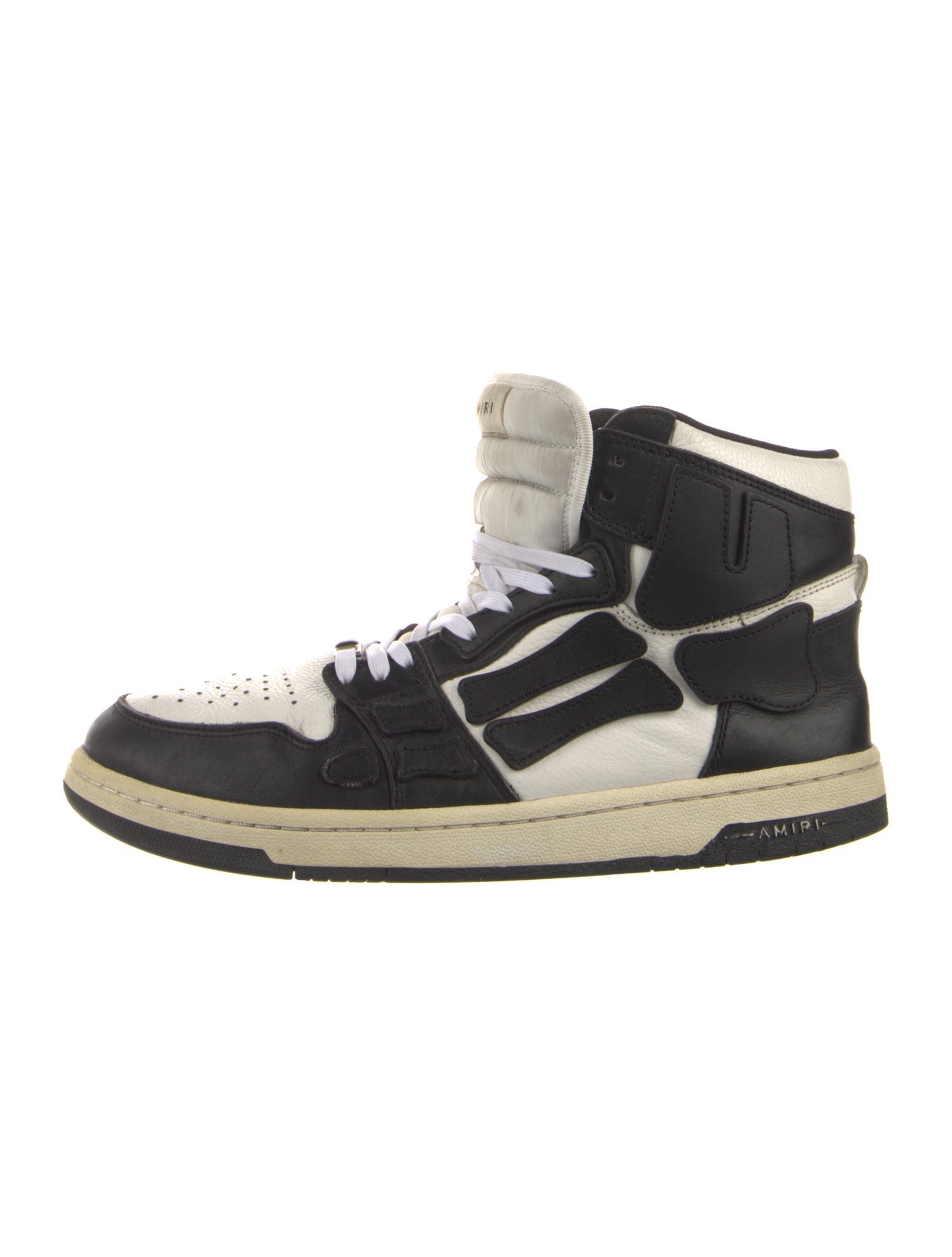 Amiri Leather Colorblock Pattern Sneakers