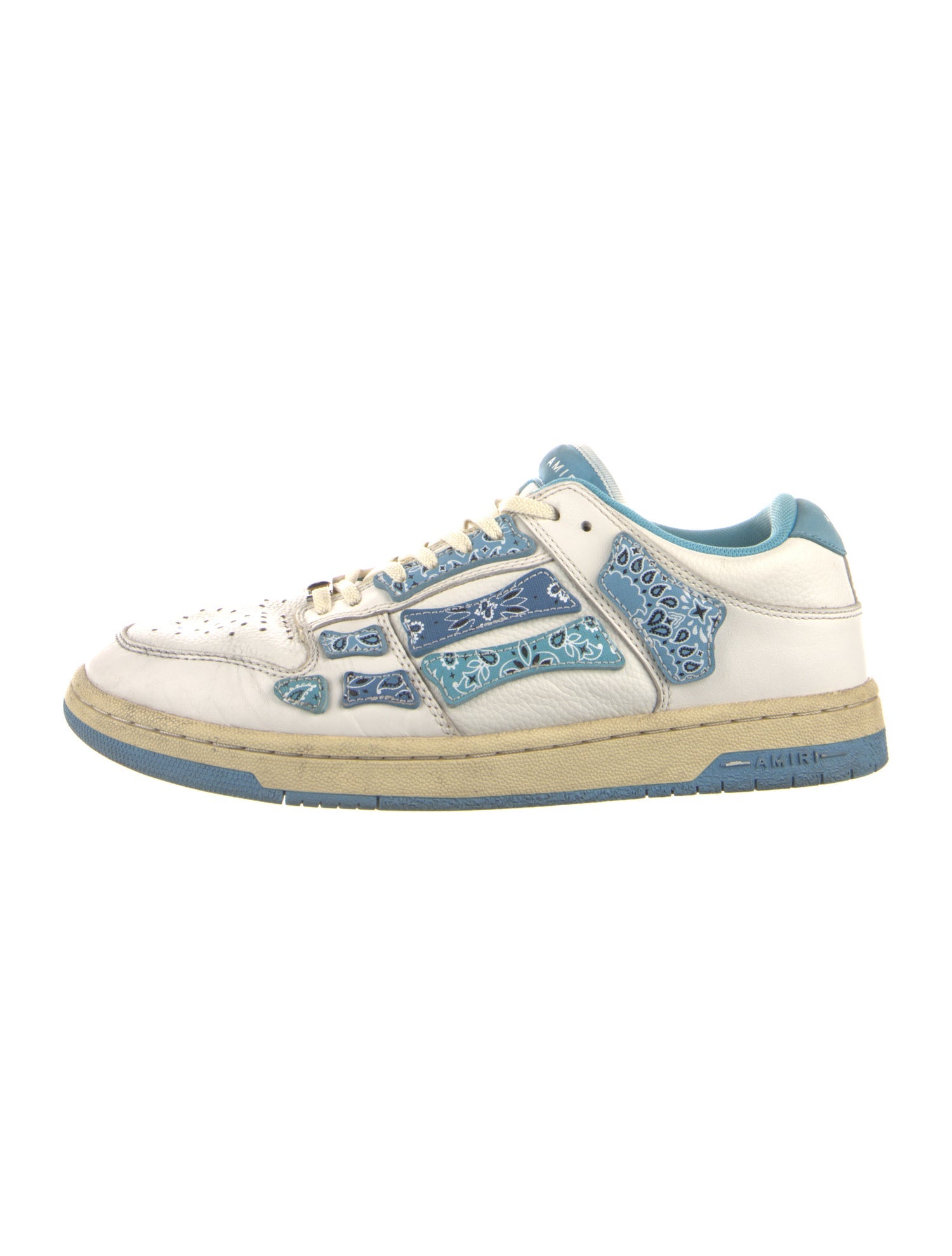 Amiri Leather Paisley Print Sneakers