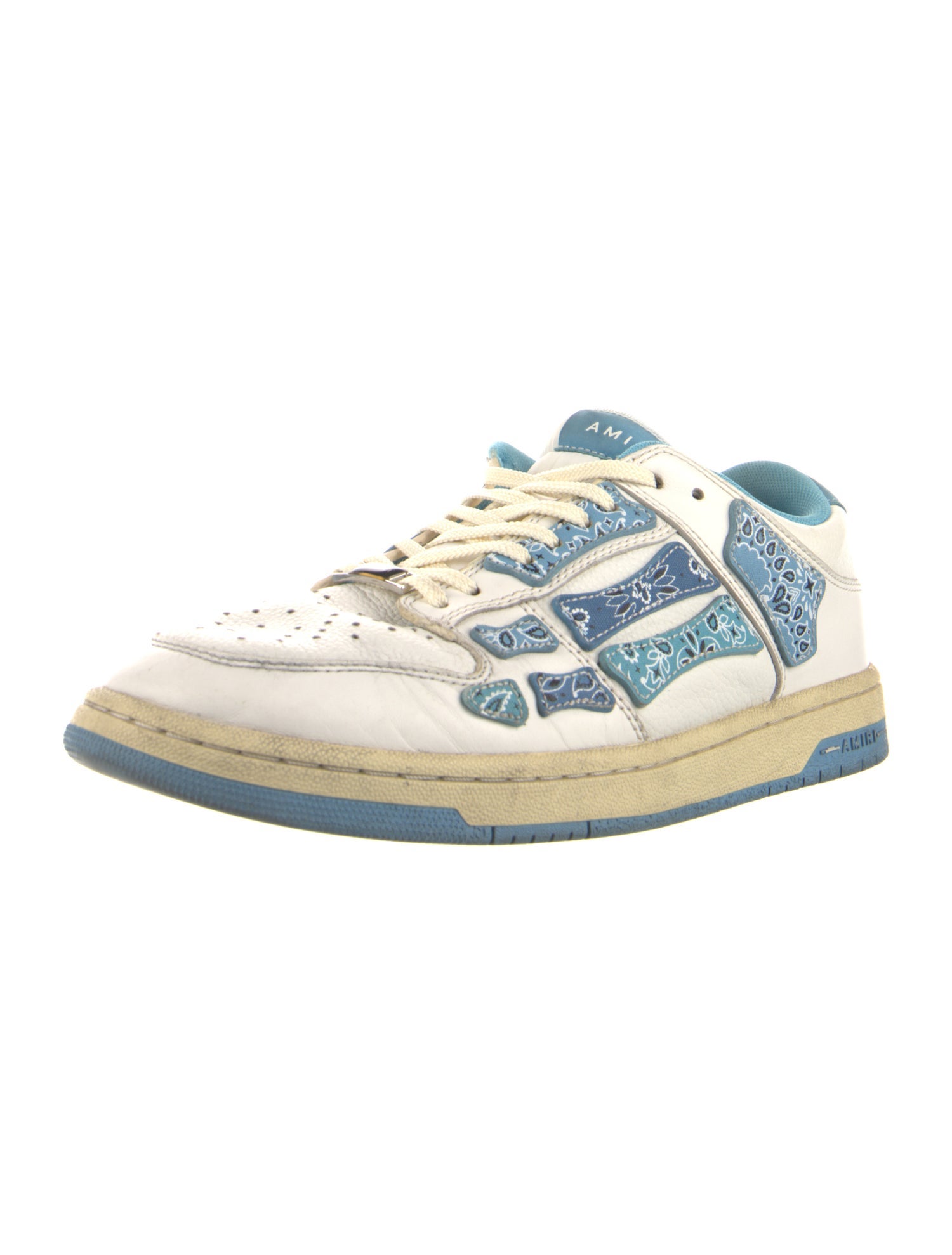 Amiri Leather Paisley Print Sneakers