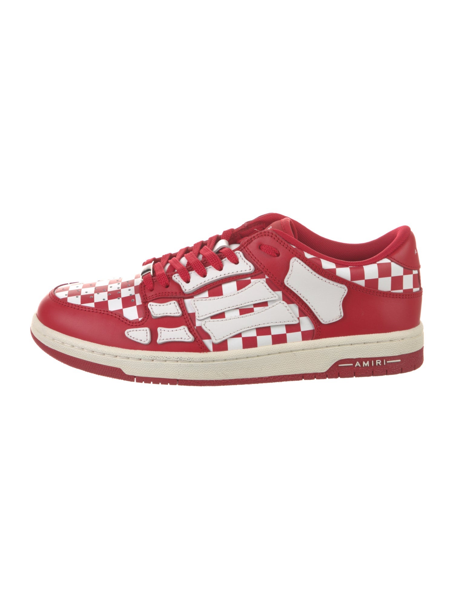 Amiri Leather Plaid Print Sneakers