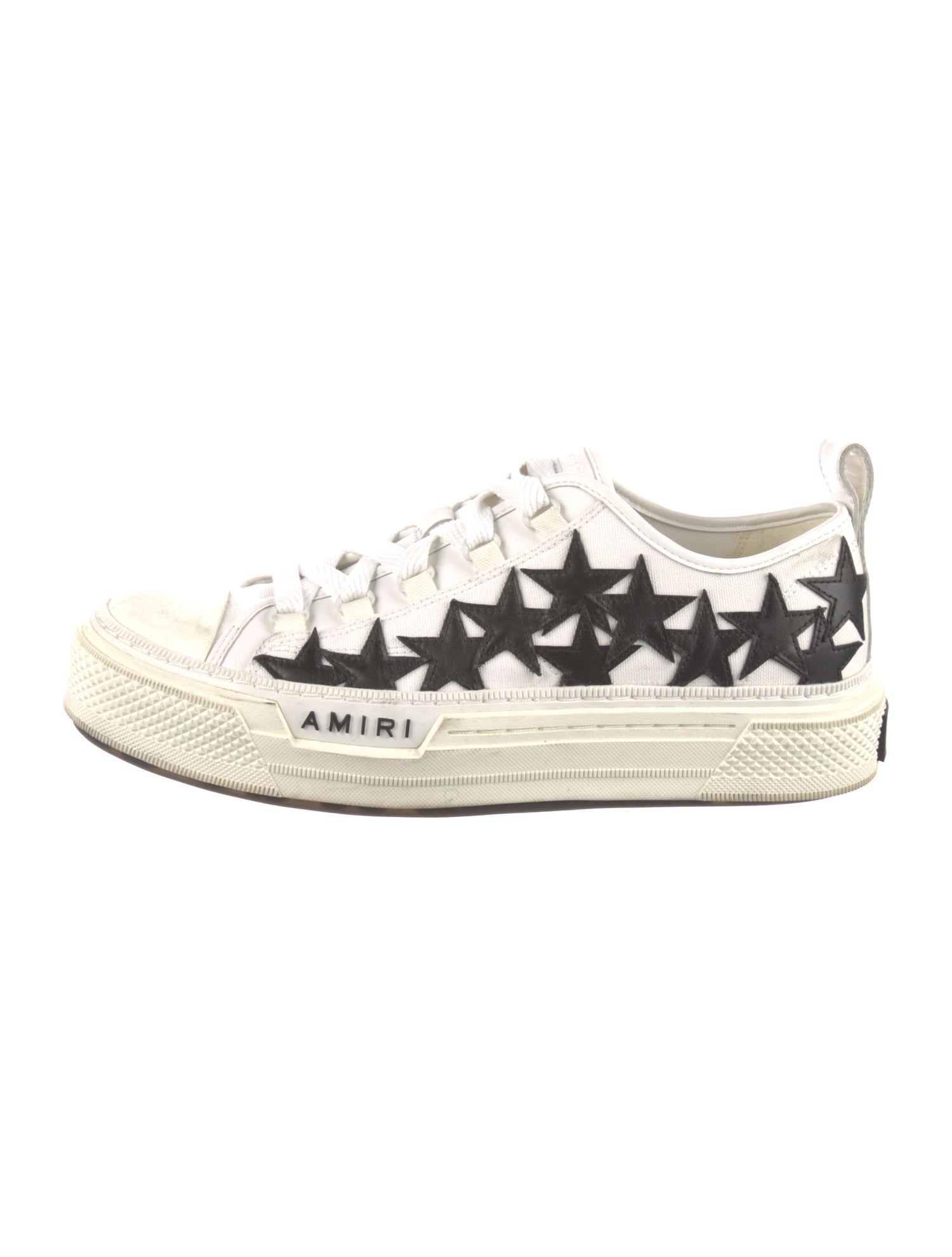 Amiri Leather Colorblock Pattern Sneakers