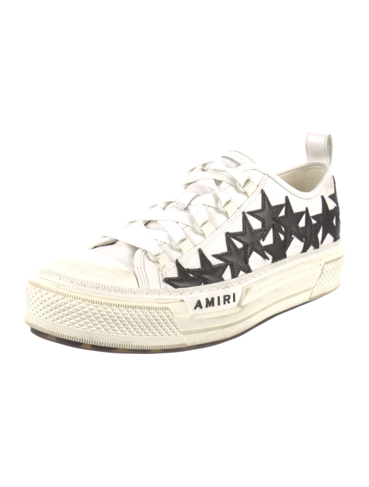 Amiri Leather Colorblock Pattern Sneakers